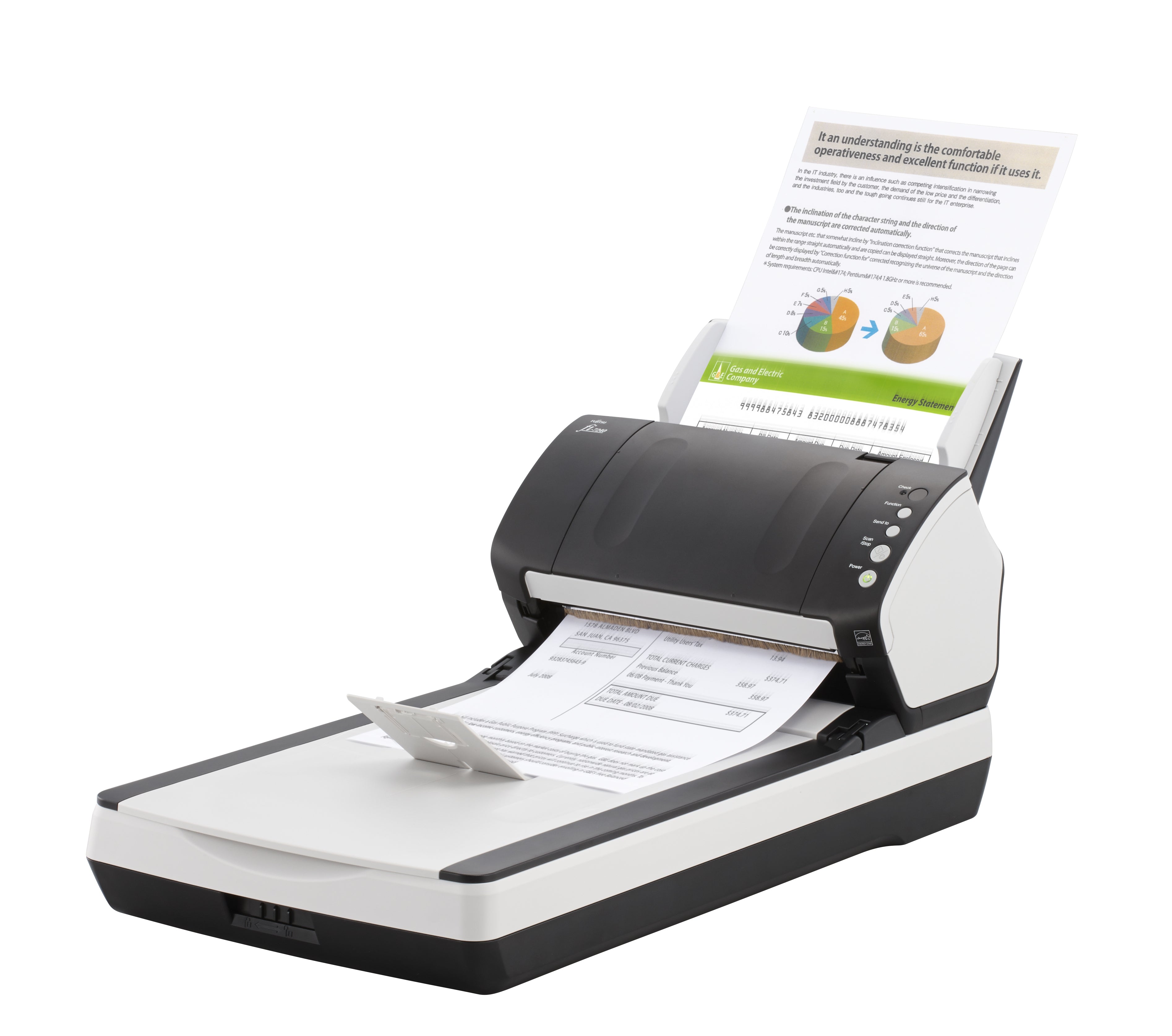 Ricoh fi-7240 Scanner à plat et chargeur automatique 600 x 600 DPI A4 Noir, Blanc