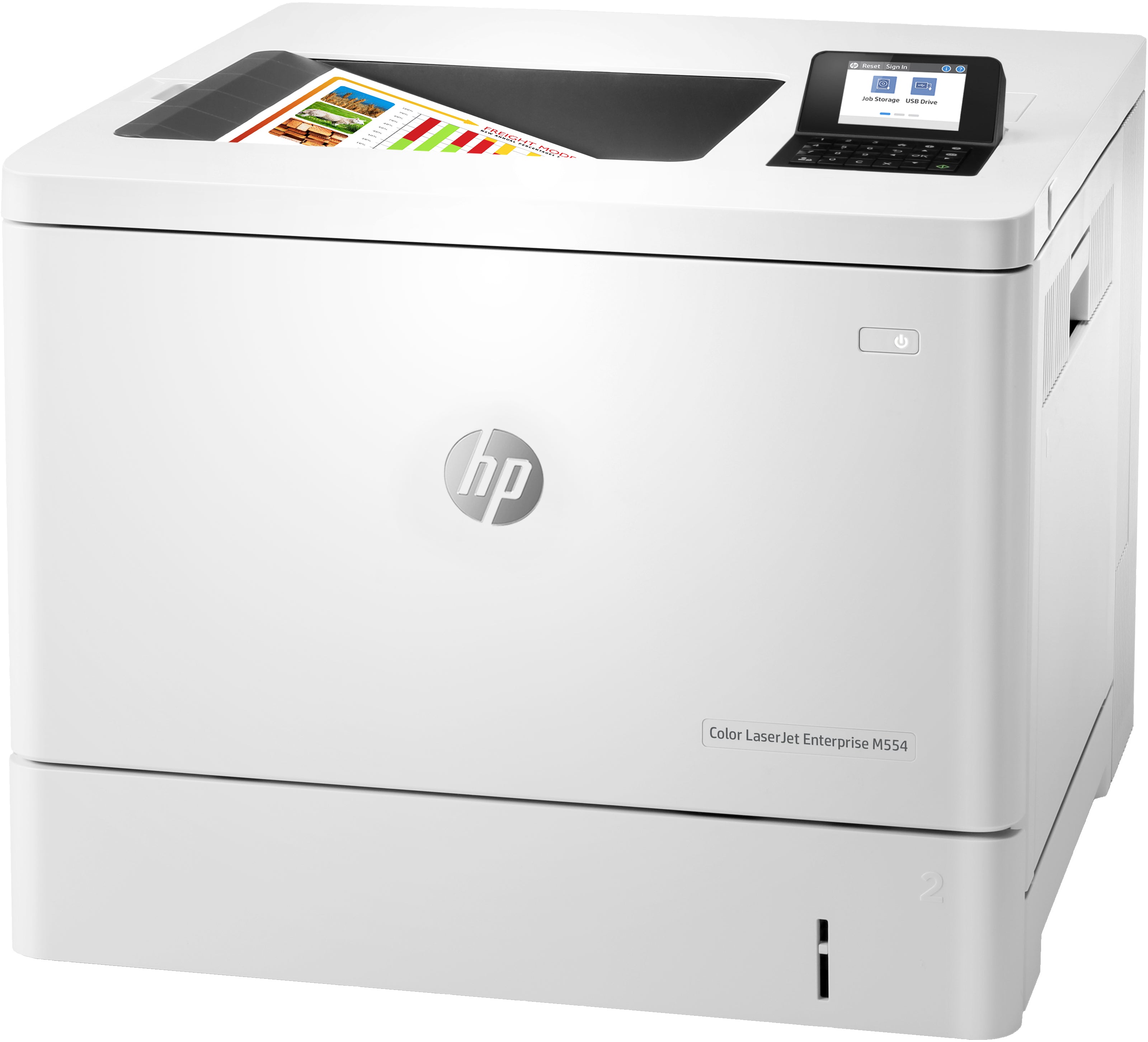 HP Color LaserJet Enterprise Imprimante M554dn, Imprimer, Impression USB en façade; Impression recto-verso