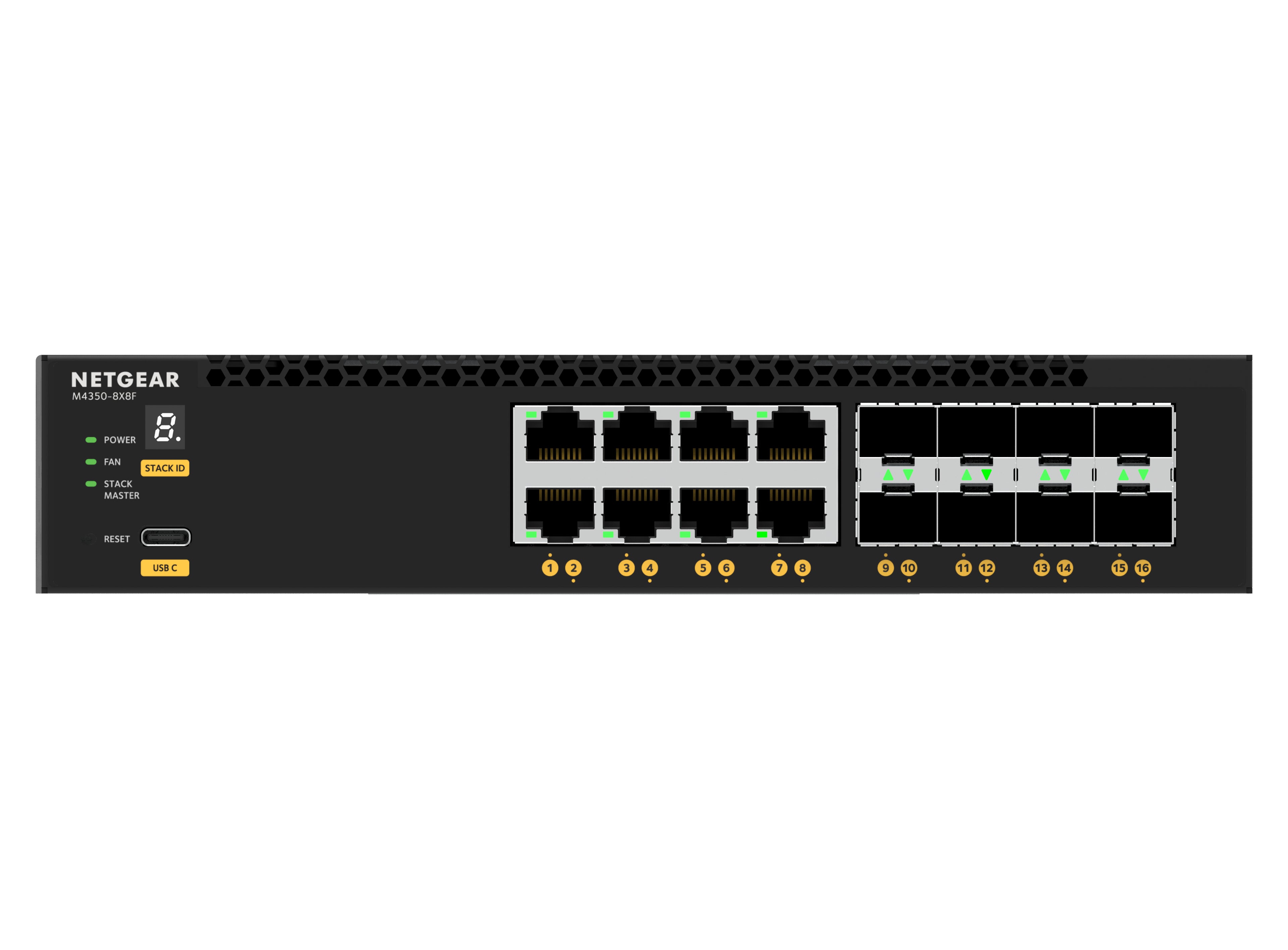 NETGEAR M4350-8X8F Géré L3 10G Ethernet (100/1000/10000) 1U Noir