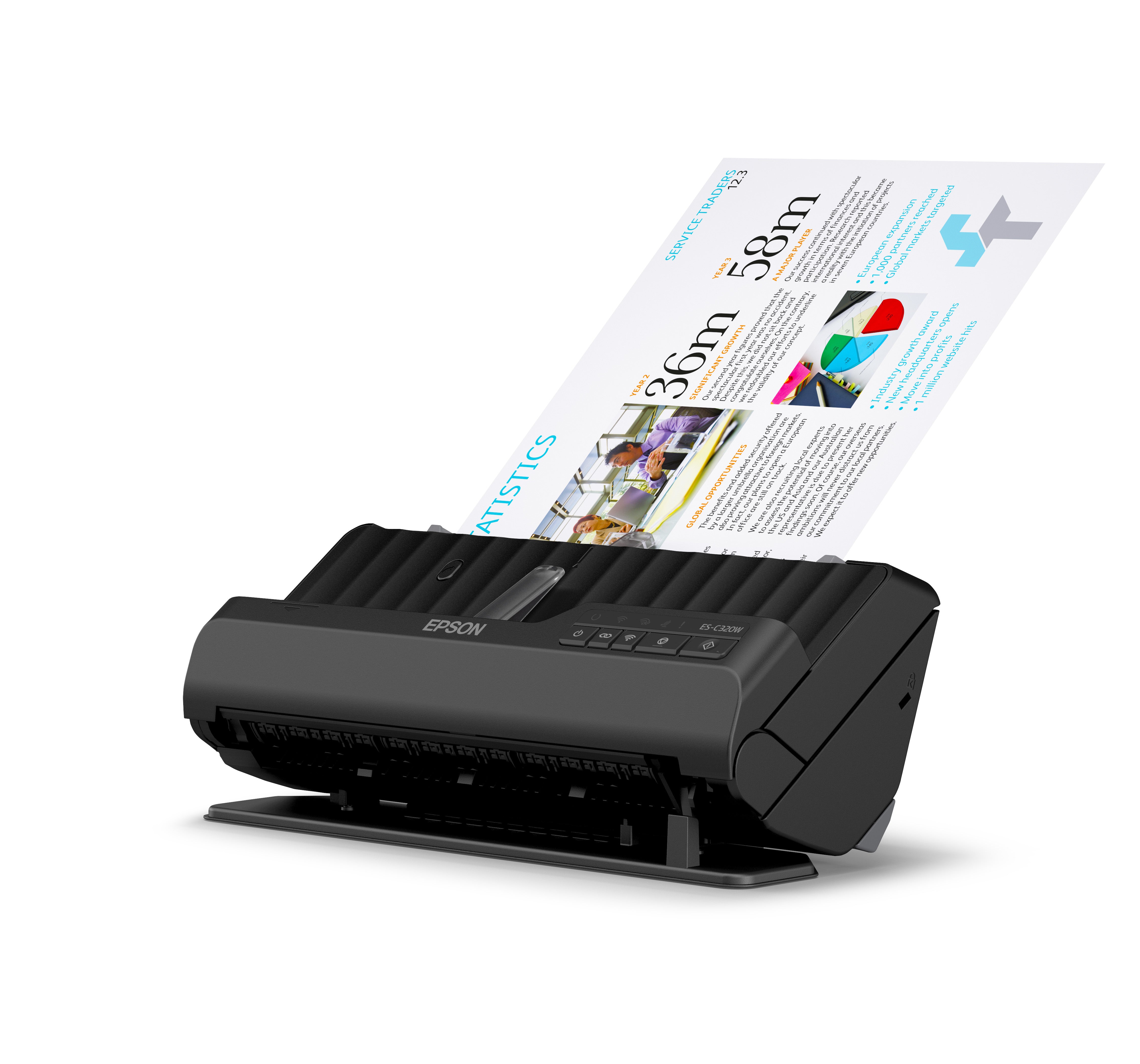 Epson ES-C320W Chargeur automatique de documents + Scanner à feuille 600 x 600 DPI A4 Noir