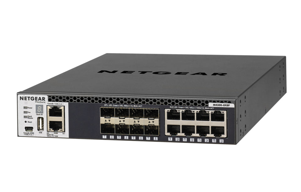 NETGEAR M4300-8X8F Géré L3 10G Ethernet (100/1000/10000) 1U Noir