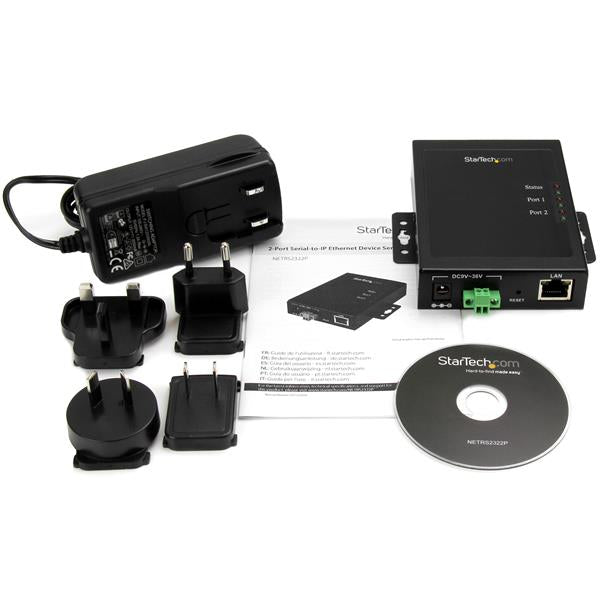 StarTech.com Serveur de périphériques à 2 ports série RS232 vers IP Ethernet - Métallique et montable