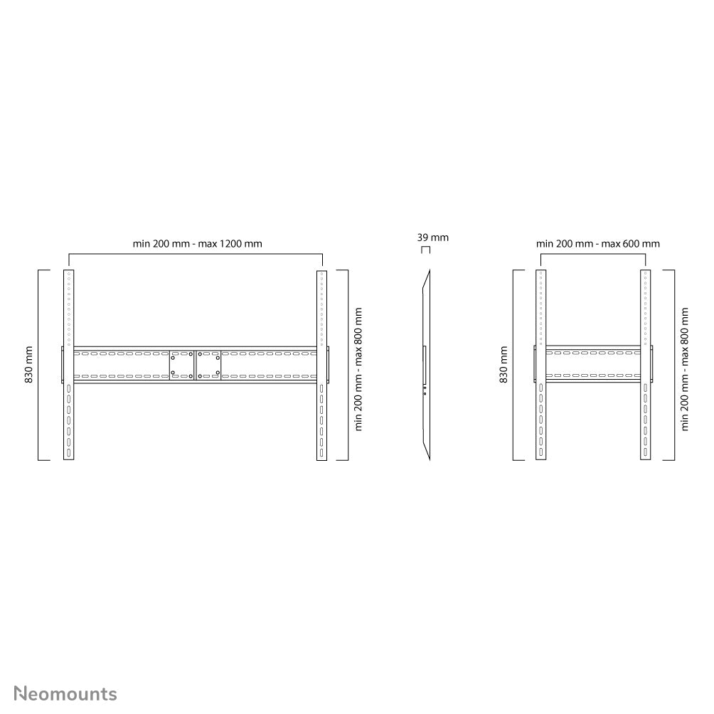 Neomounts LFD-W1500 Support pour écran mural 60-100" - fixe - paysage et portrait