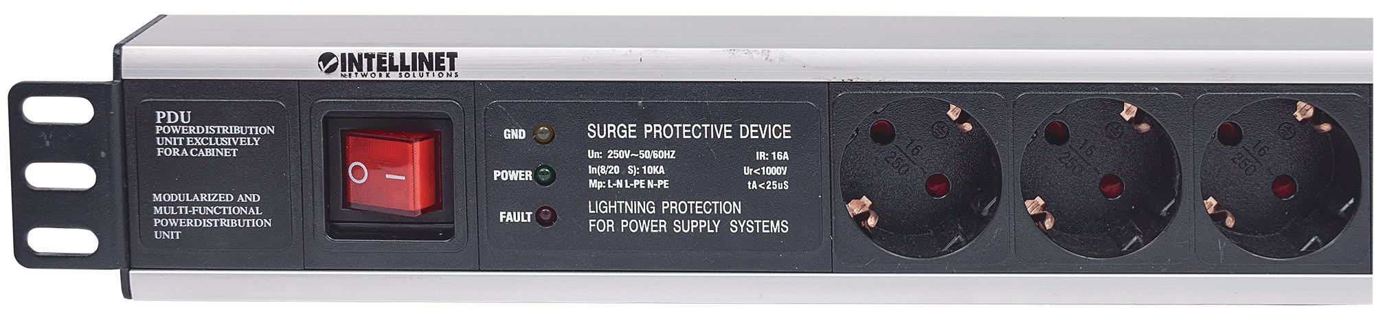 Intellinet 713962 unité de distribution d'énergie 6 sortie(s) CA 1.5U Noir