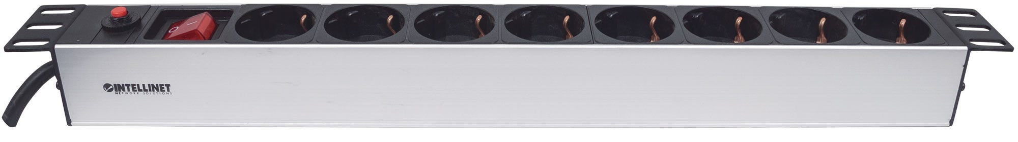 Intellinet 713986 unité de distribution d'énergie 8 sortie(s) CA 1U Aluminium, Noir
