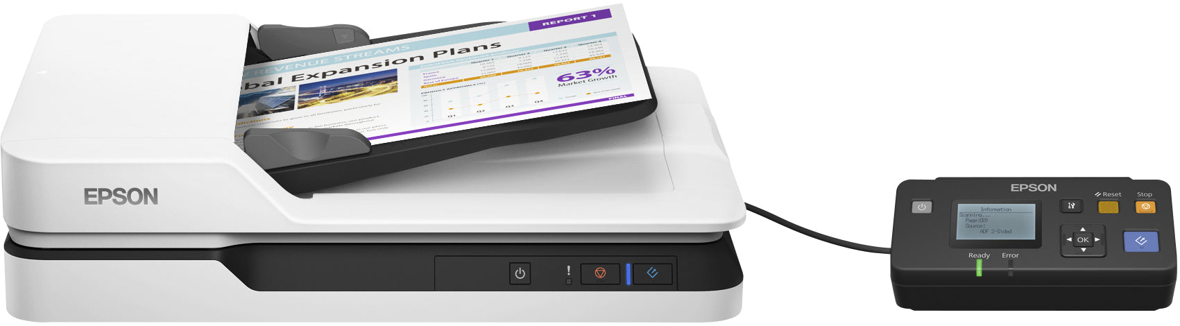 Epson WorkForce DS-1630 Numérisation à plat 1200 x 1200 DPI A4 Noir, Blanc