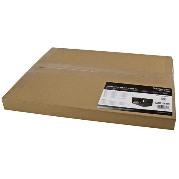 StarTech.com Rack Réseau Mural 8U à 2 Montants avec Étagère Intégrée, Rack de Données Mural avec Profondeur Ajustable pour Équipement AV/Ordinateur/IT, Petit Rack de Serveur Mural - Conforme TAA