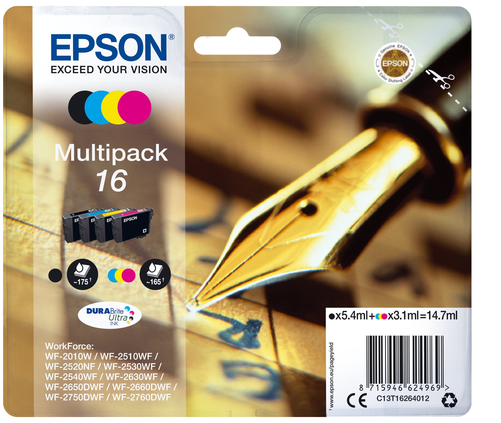 Epson Pen and crossword Multipack "Stylo à plume" 16 - Encre DURABrite Ultra N,C,M,J