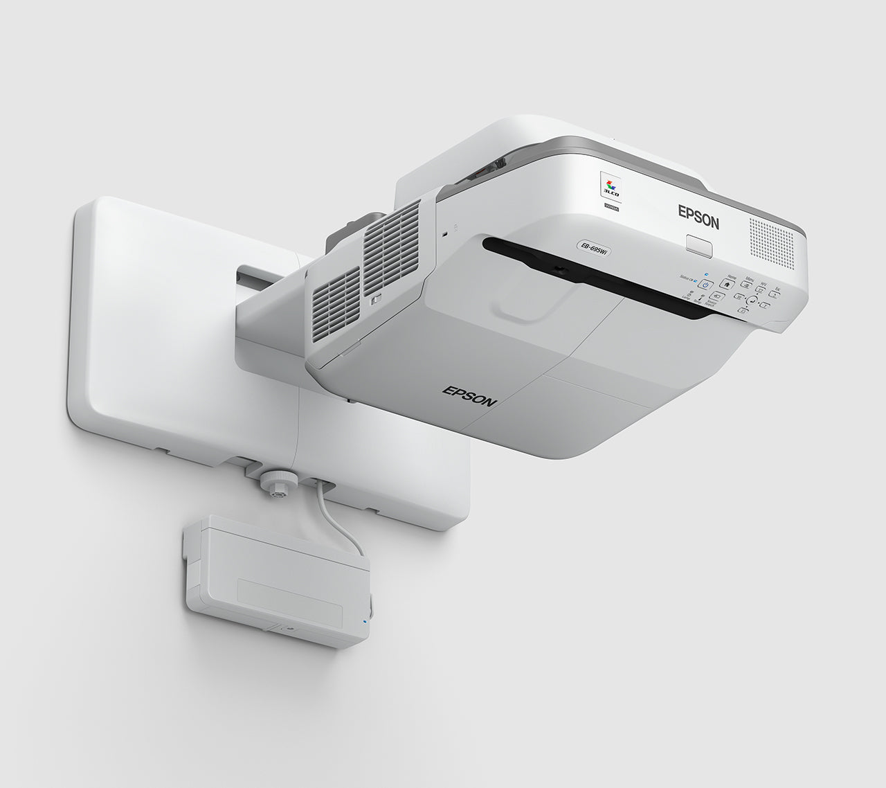 Epson EB-695Wi Projecteur à focale ultra courte 3500 ANSI lumens 3LCD WXGA (1280x800) Blanc, Gris