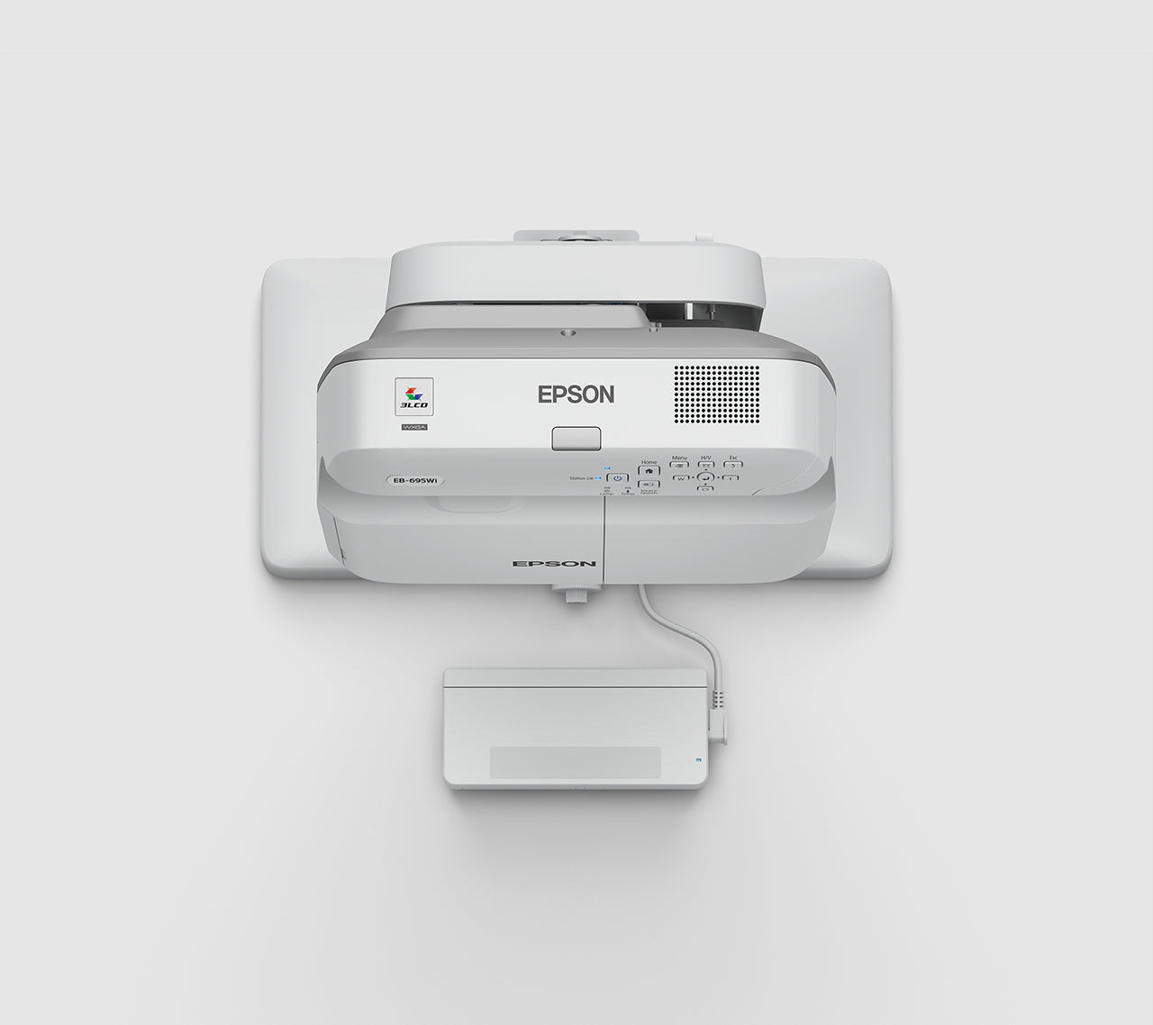 Epson EB-695Wi Projecteur à focale ultra courte 3500 ANSI lumens 3LCD WXGA (1280x800) Blanc, Gris