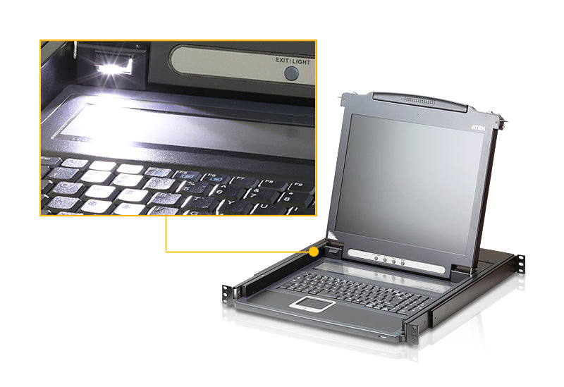 ATEN CL1000M-ATA-AG commutateur écran, clavier et souris Grille de montage Noir