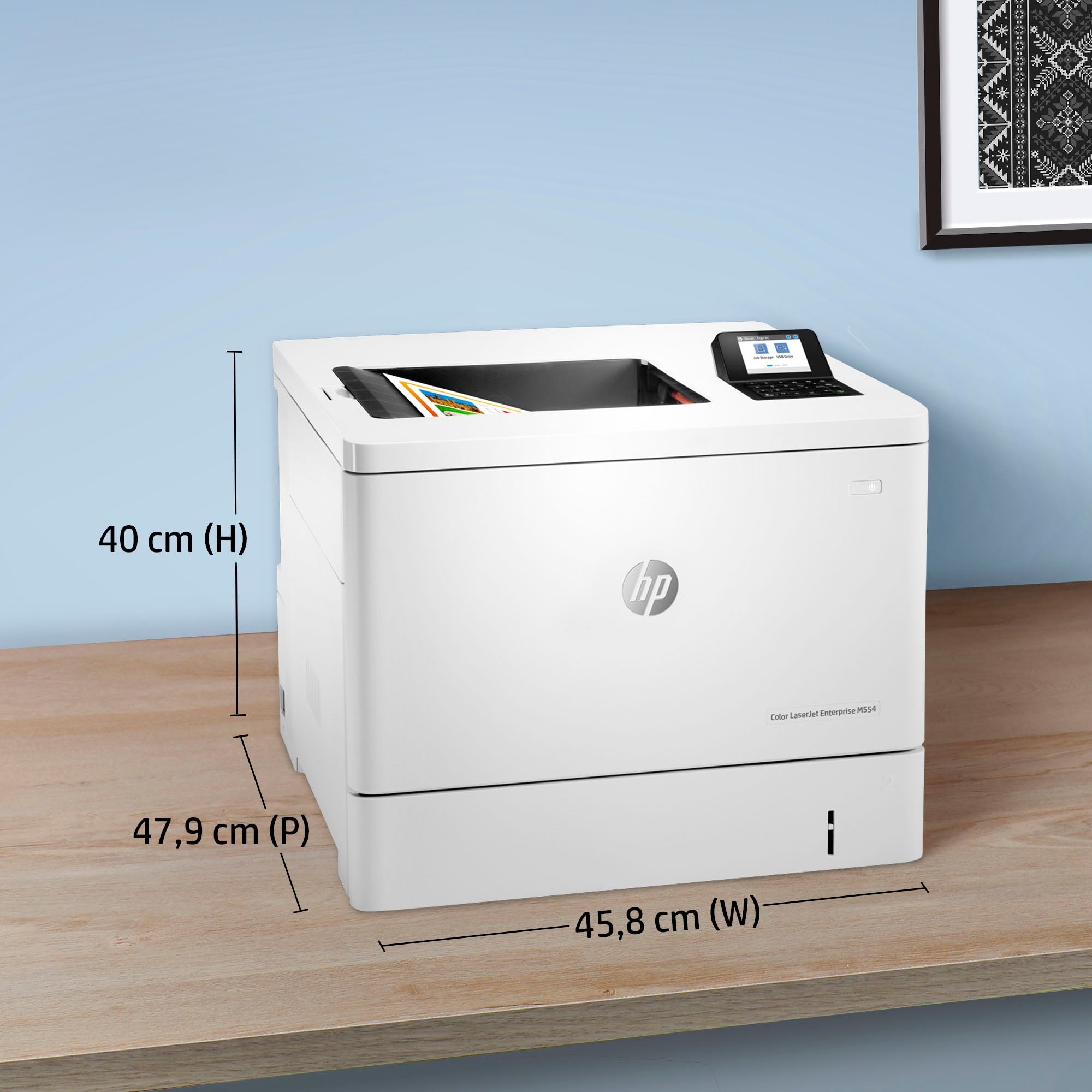 HP Color LaserJet Enterprise Imprimante M554dn, Imprimer, Impression USB en façade; Impression recto-verso