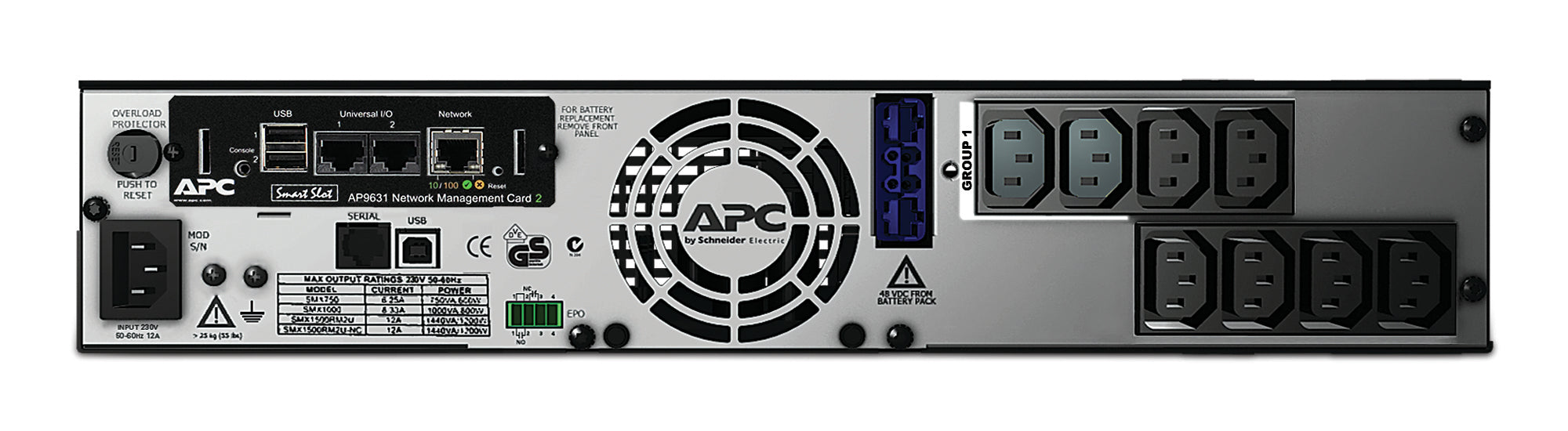 APC Smart-UPS X SMX750INC - 750VA, 8x C13 sortie, USB, runtime extensible, NMC