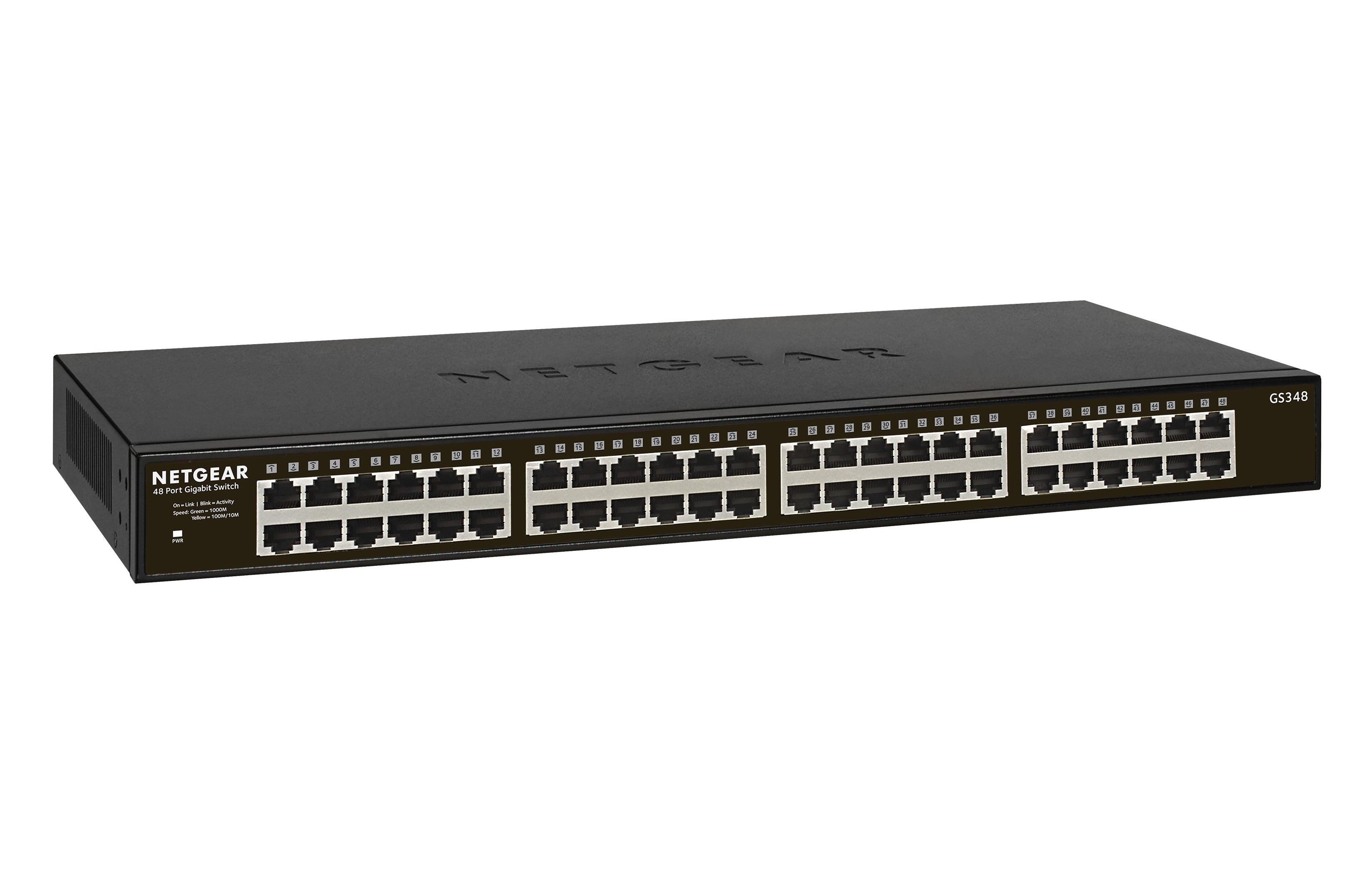 NETGEAR GS348 Non-géré Gigabit Ethernet (10/100/1000) 1U Noir