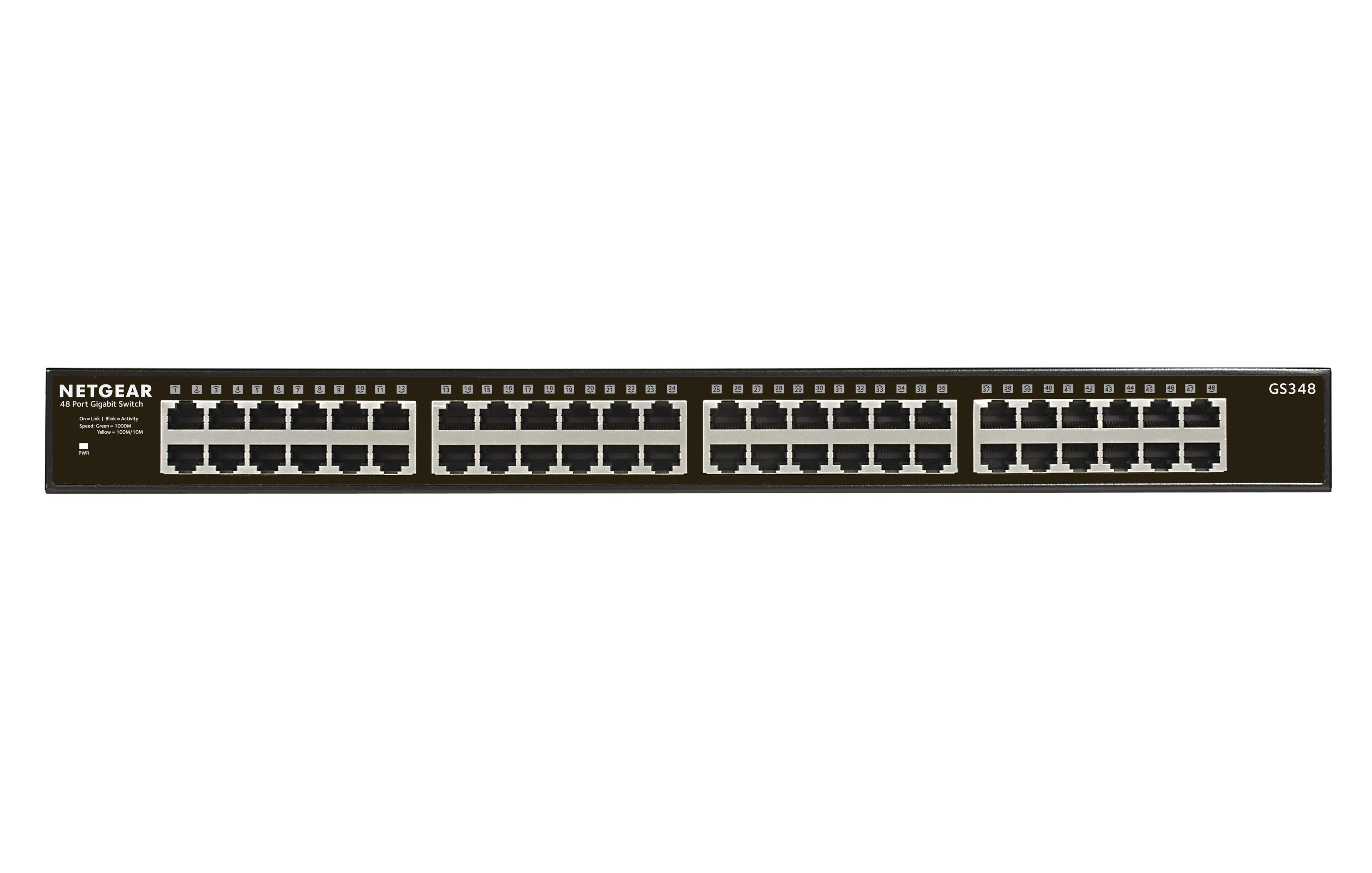 NETGEAR GS348 Non-géré Gigabit Ethernet (10/100/1000) 1U Noir
