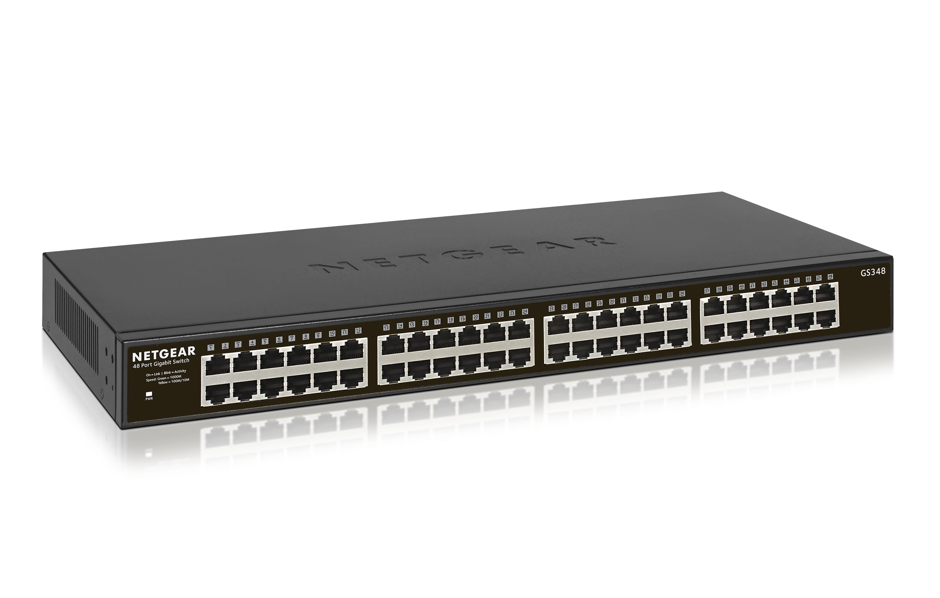 NETGEAR GS348 Non-géré Gigabit Ethernet (10/100/1000) 1U Noir