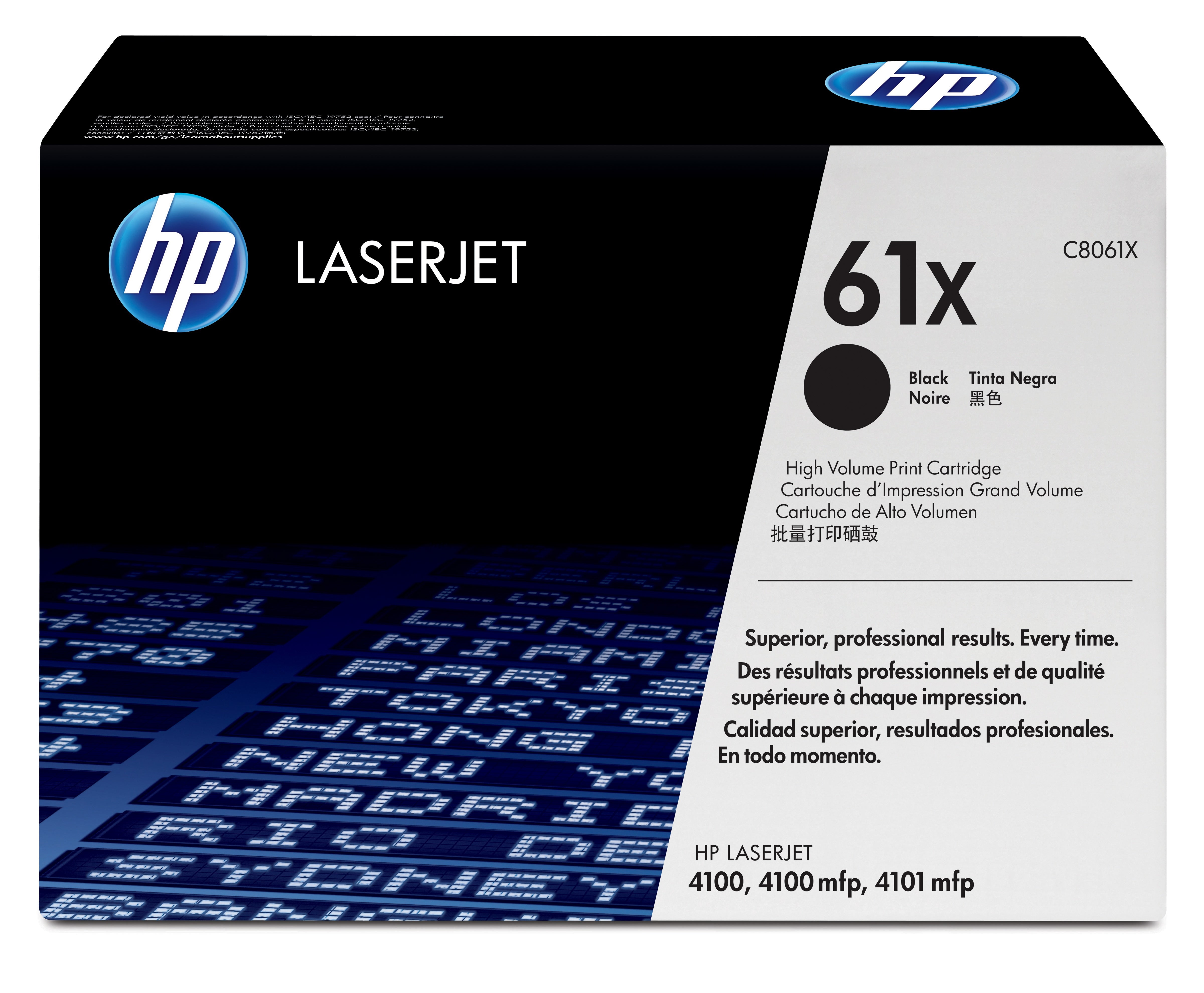 HP 61X High Yield Black Original LaserJet Toner Cartridge Cartouche de toner 1 pièce(s) Noir