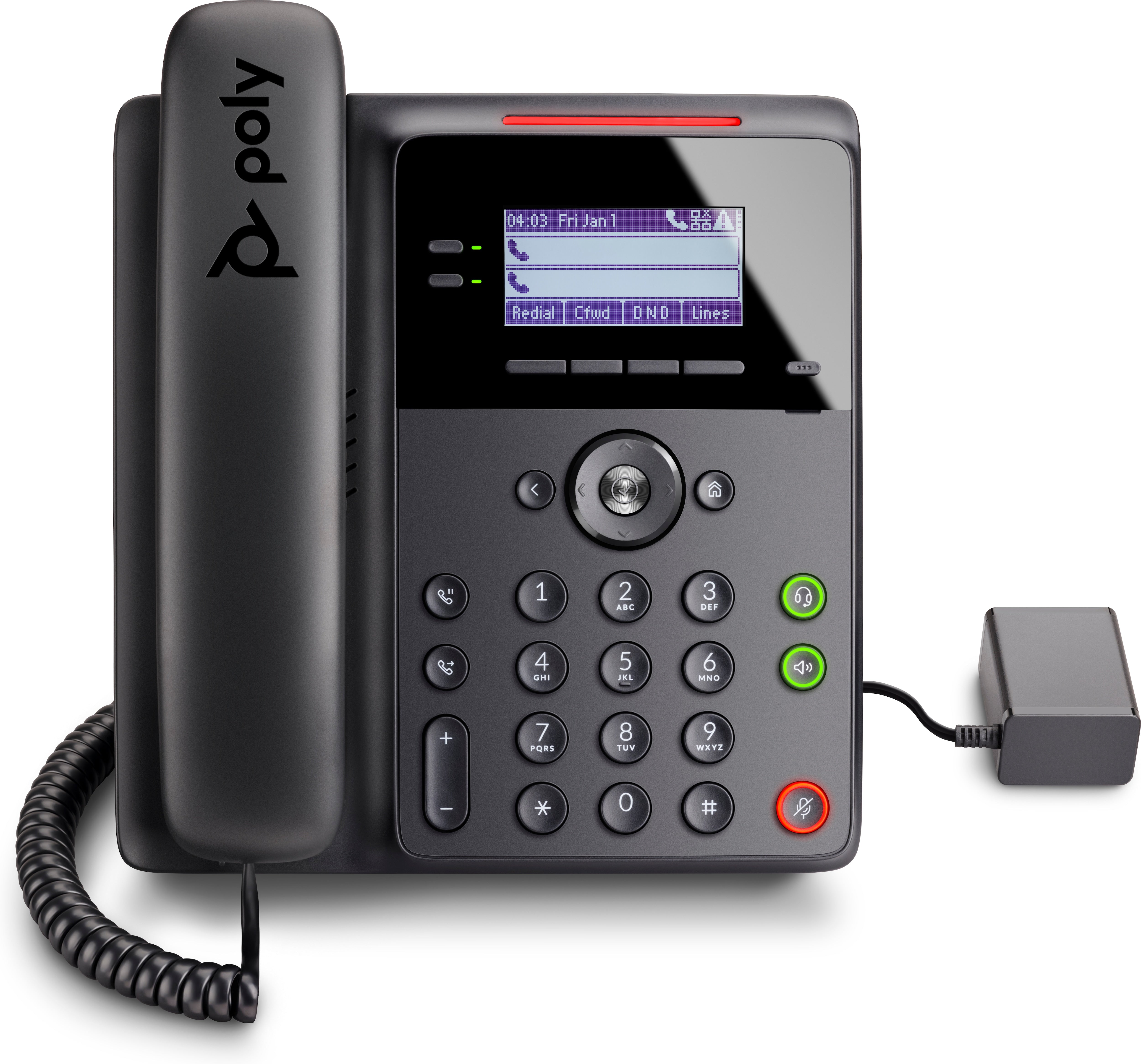 Poly Téléphone IP Edge B10 avec module d’alimentation PRC