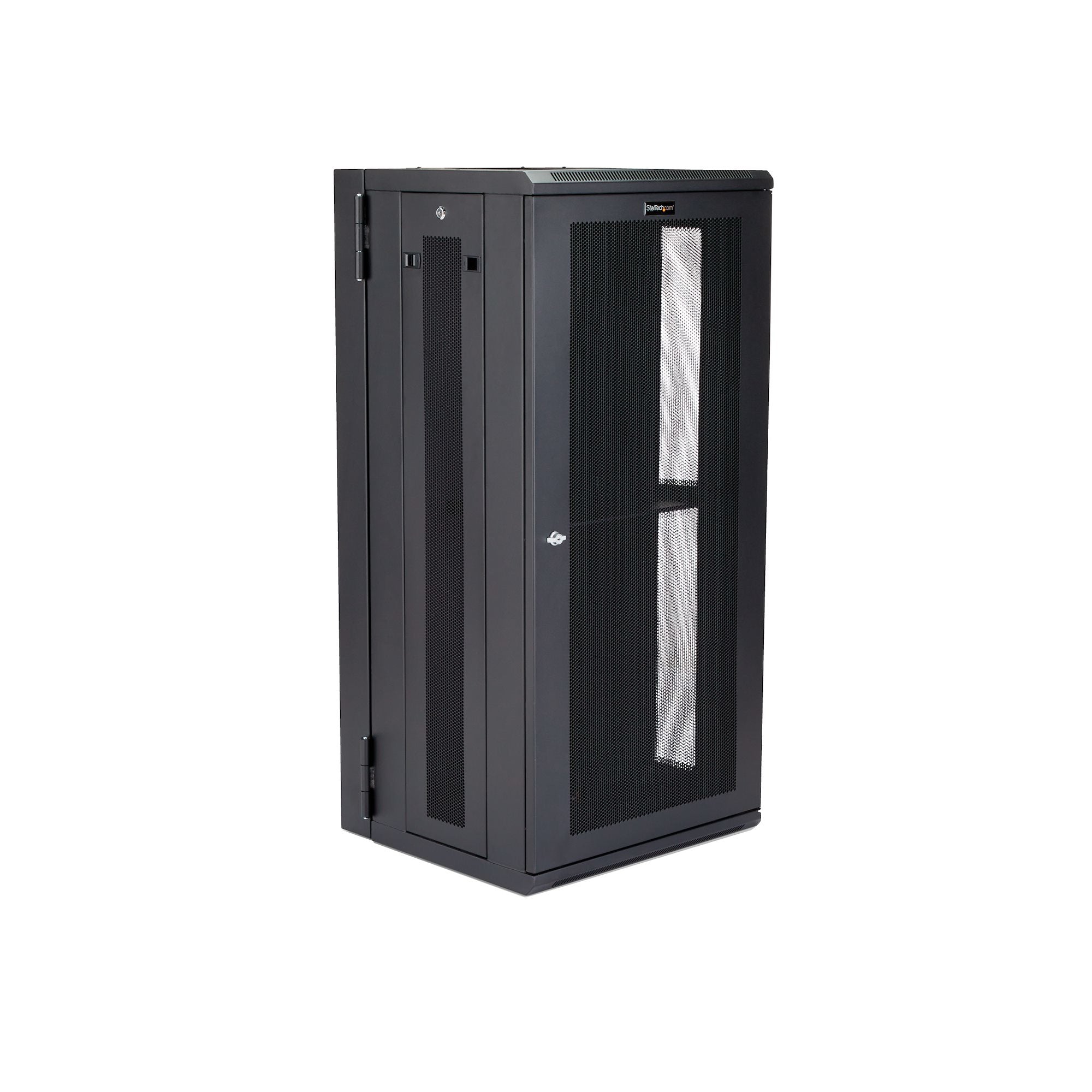 StarTech.com Armoire Réseau Murale à 4 Montants 26U avec Étagère 1U, Armoire Serveur Murale 19" à Charnières pour Équipement IT/AV/Électronique/Ordinateur, Armoire Rack Ventilée Flexible