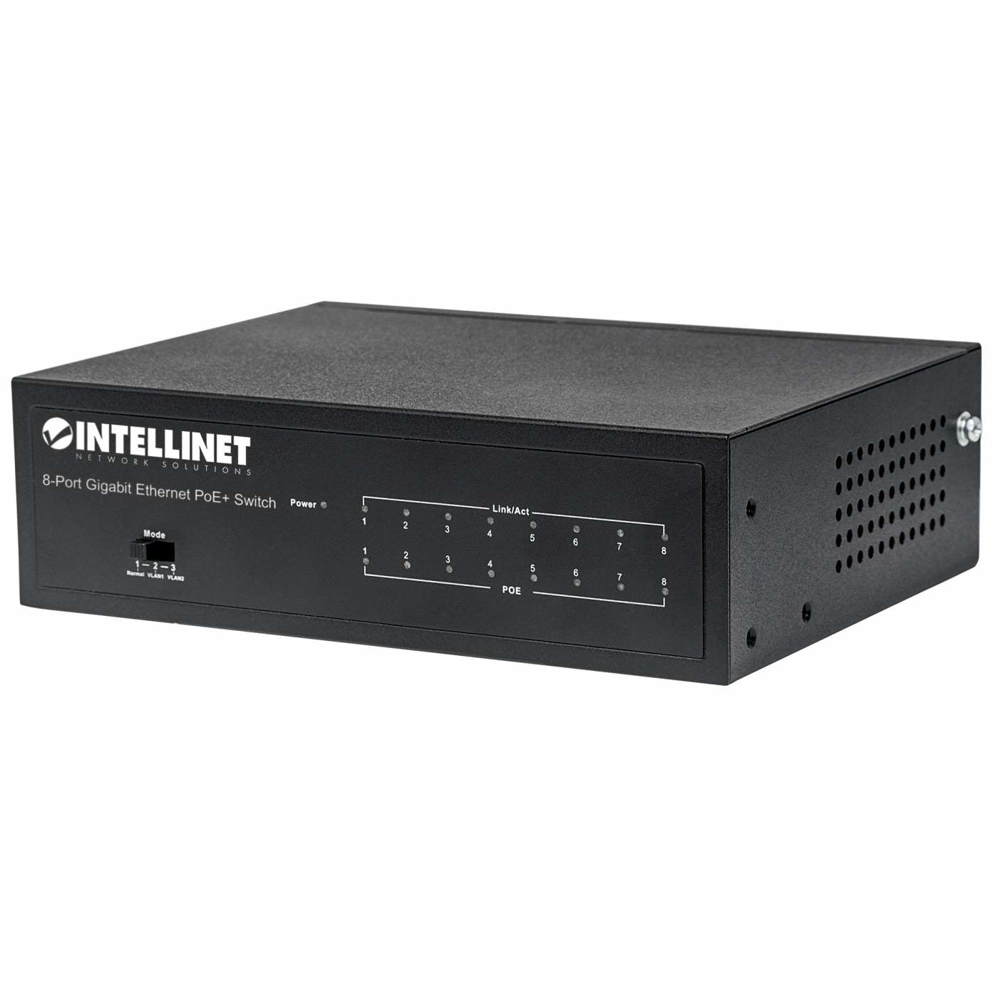 Intellinet 561204 commutateur réseau Géré Gigabit Ethernet (10/100/1000) Connexion Ethernet, supportant l'alimentation via ce port (PoE) Noir