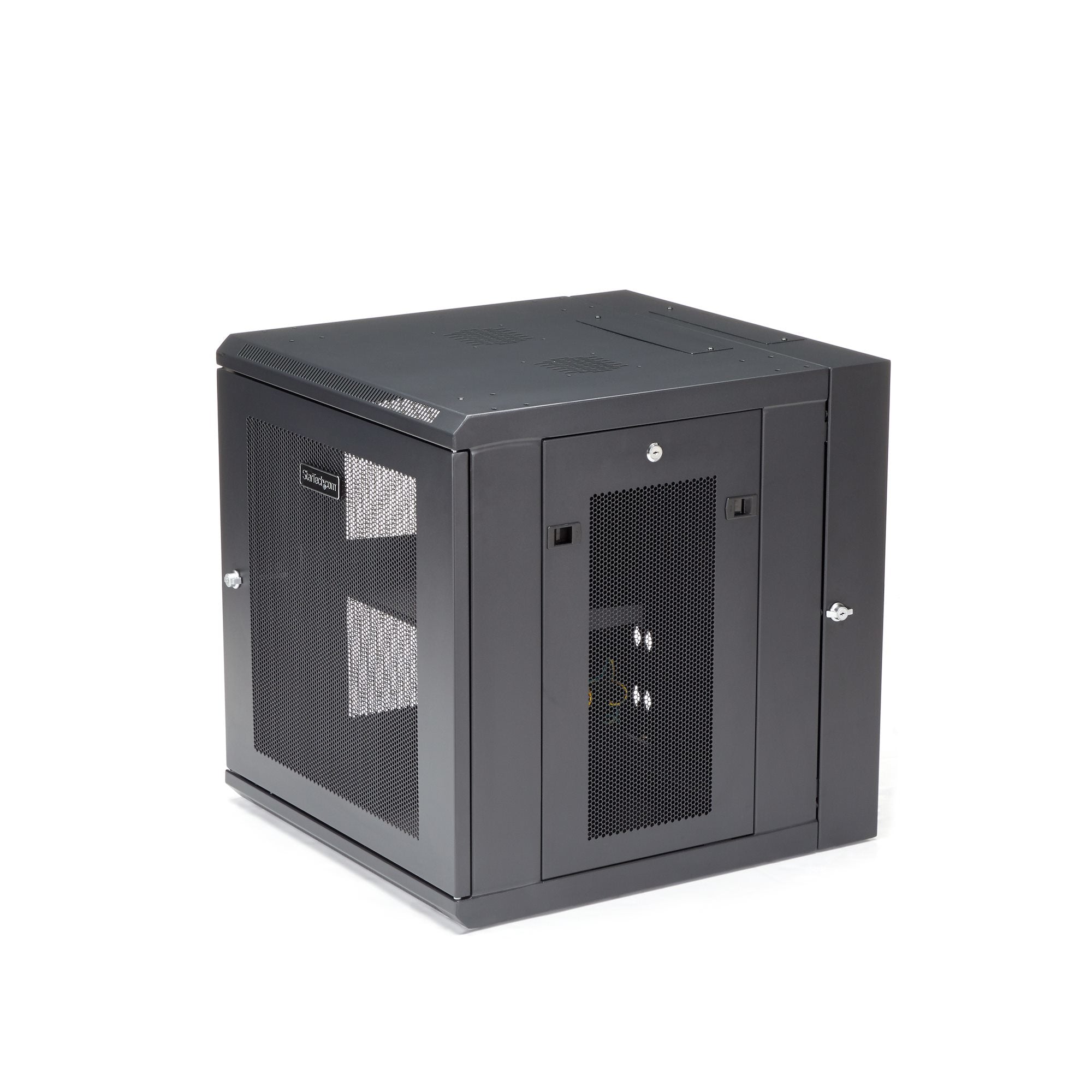 StarTech.com Armoire Réseau Murale à 4 Montants 12U avec Étagère 1U, Armoire Serveur Murale 19" à Charnières pour Équipement IT/AV/Électronique/Ordinateur, Armoire Rack Ventilée Flexible