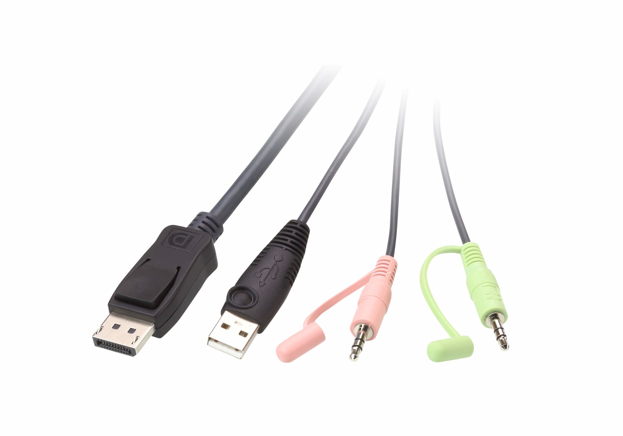 ATEN Commutateur KVM câble DisplayPort USB 2 ports avec sélecteur de port distant