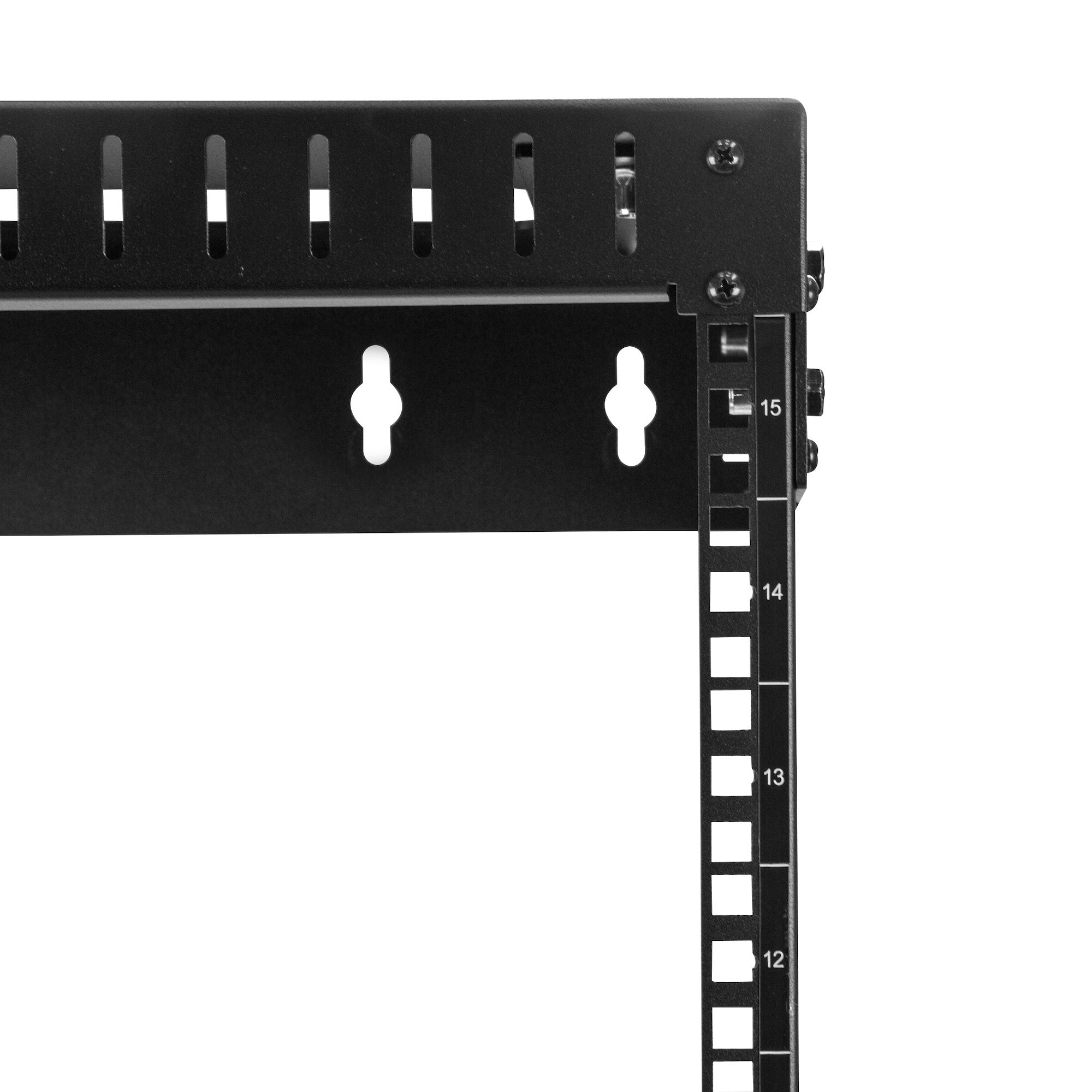 StarTech.com Rack Réseau Mural 15U à 2 Montants, Rack Serveur 19" à Cadre Ouvert avec Profondeur Ajustable, Rack de Données Mural pour IT/AV/Panneau de Patch/ Equipement IT - Écrous et Vis de Fixation Inclus