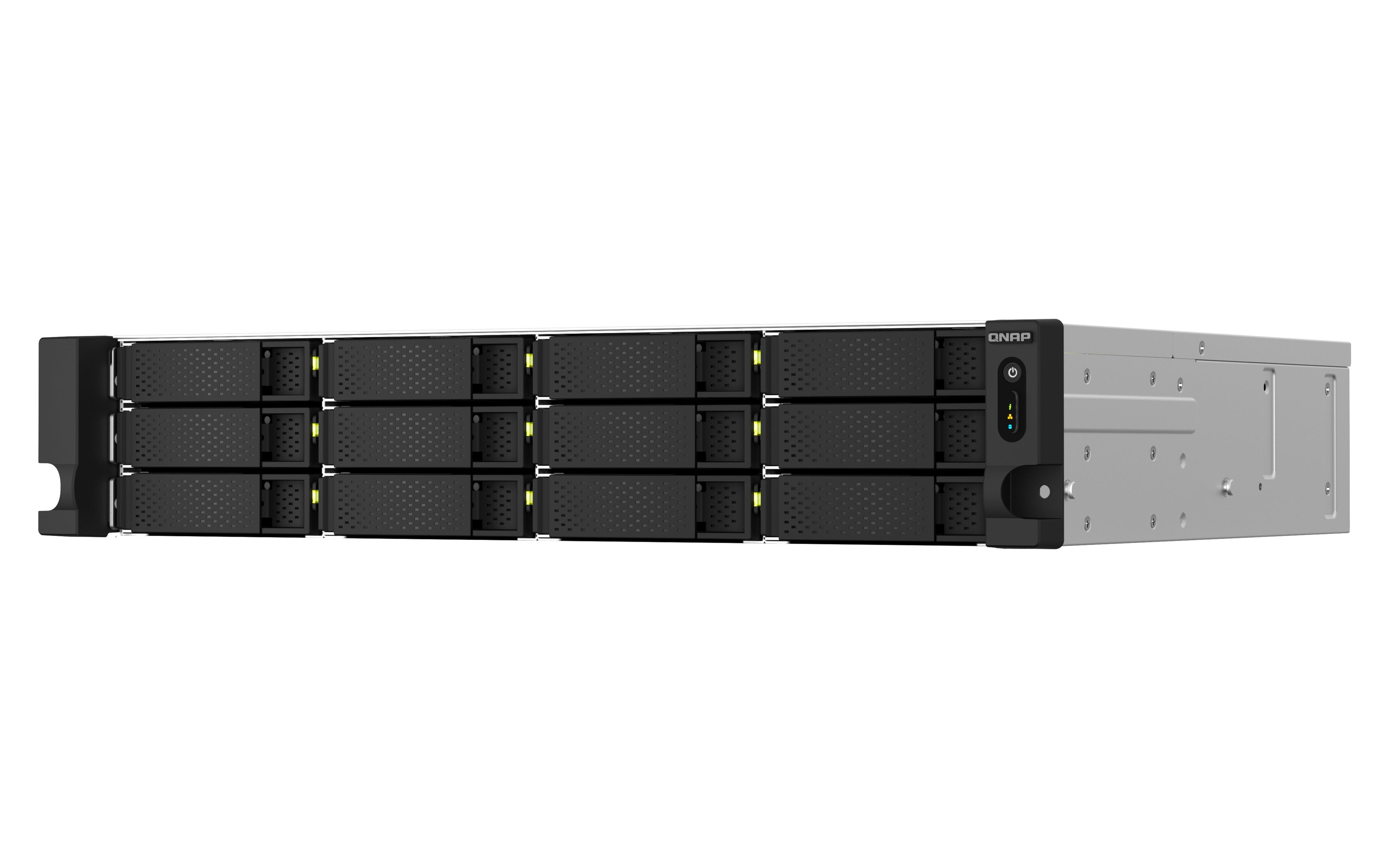 QNAP TS-1264U-RP NAS Rack (2 U) Intel® Celeron® 8 Go DDR4 0 To QNAP QTS Aluminium, Noir