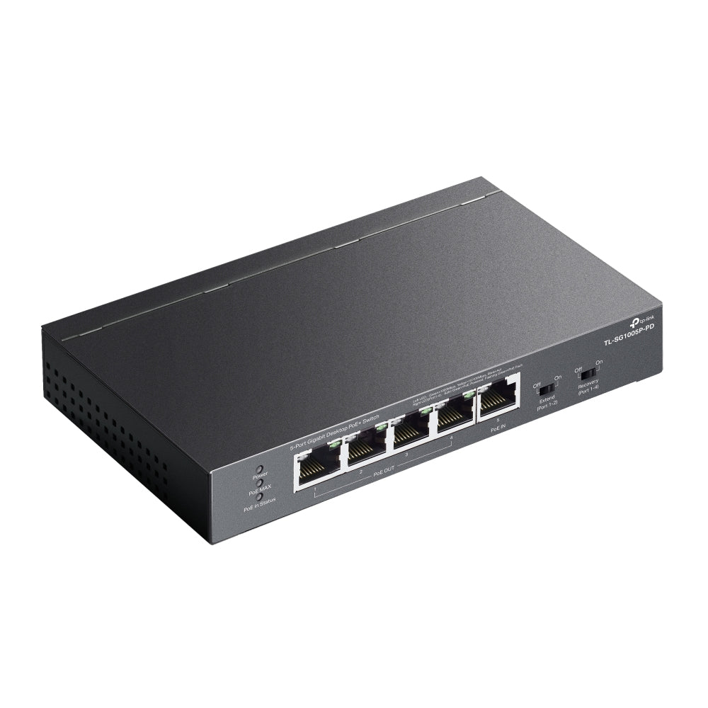 TP-Link TL-SG1005P-PD commutateur réseau Gigabit Ethernet (10/100/1000) Connexion Ethernet, supportant l'alimentation via ce port (PoE) Noir
