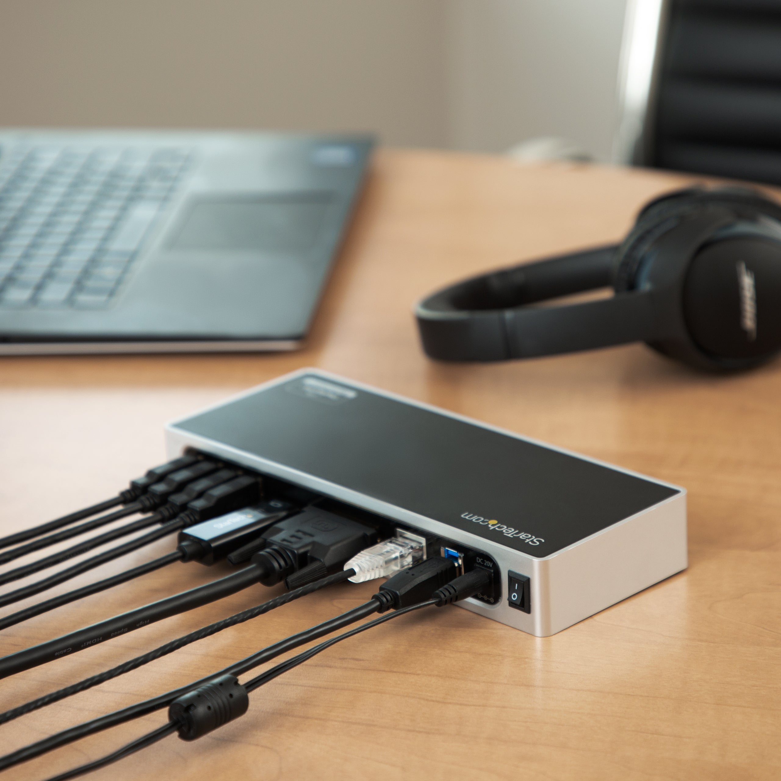 StarTech.com Station d'Accueil USB 3.0 à Double Écran - Dock Universel Type-A pour PC/Ordinateur Portable avec HDMI et DVI/VGA - Hub USB 3.1 Gen 1 5Gbps à 6 Ports, Gbe, Audio - Windows & Mac