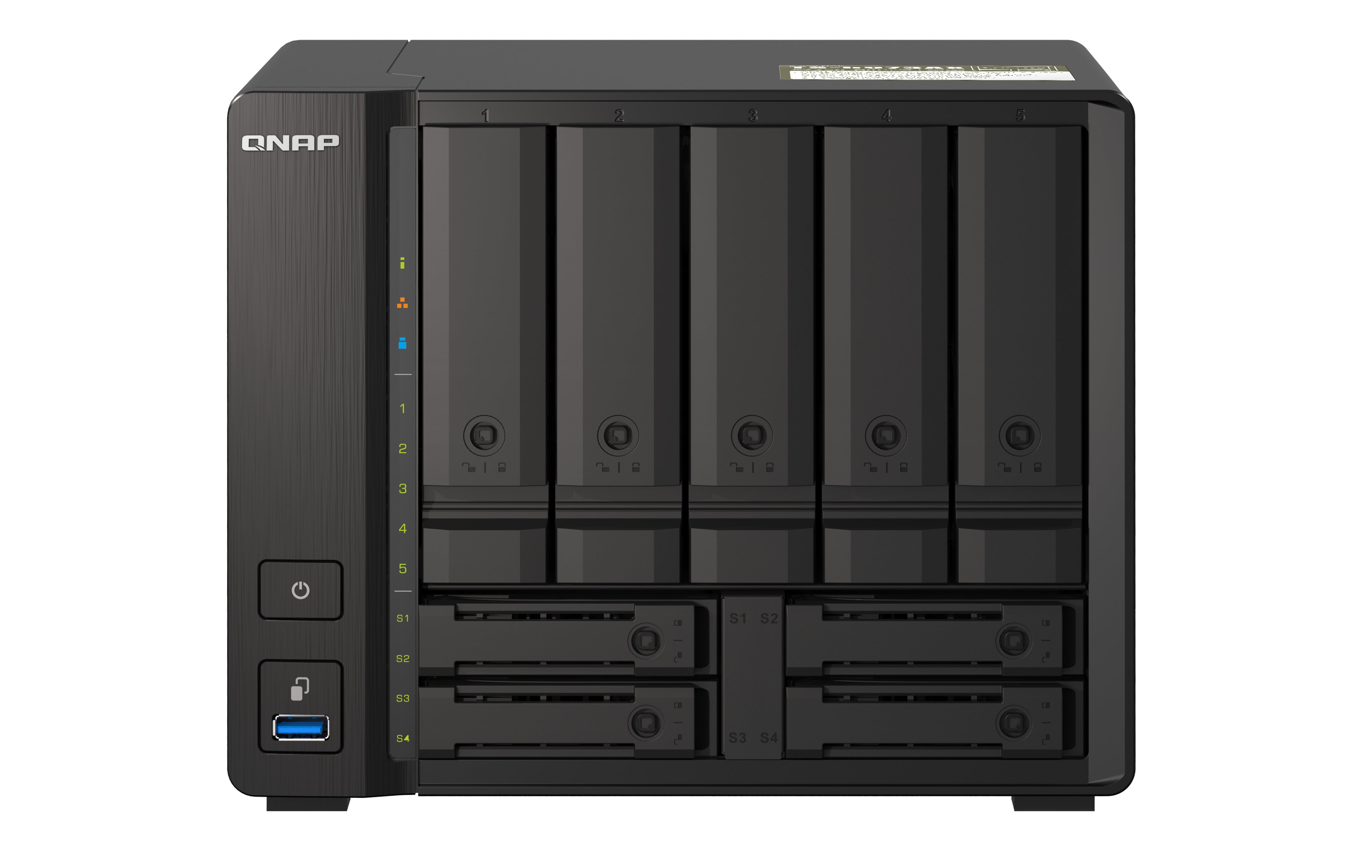 QNAP TS-H973AX NAS Tower Ryzen Embedded V1500B 8 Go DDR4 0 To QuTS hero Noir