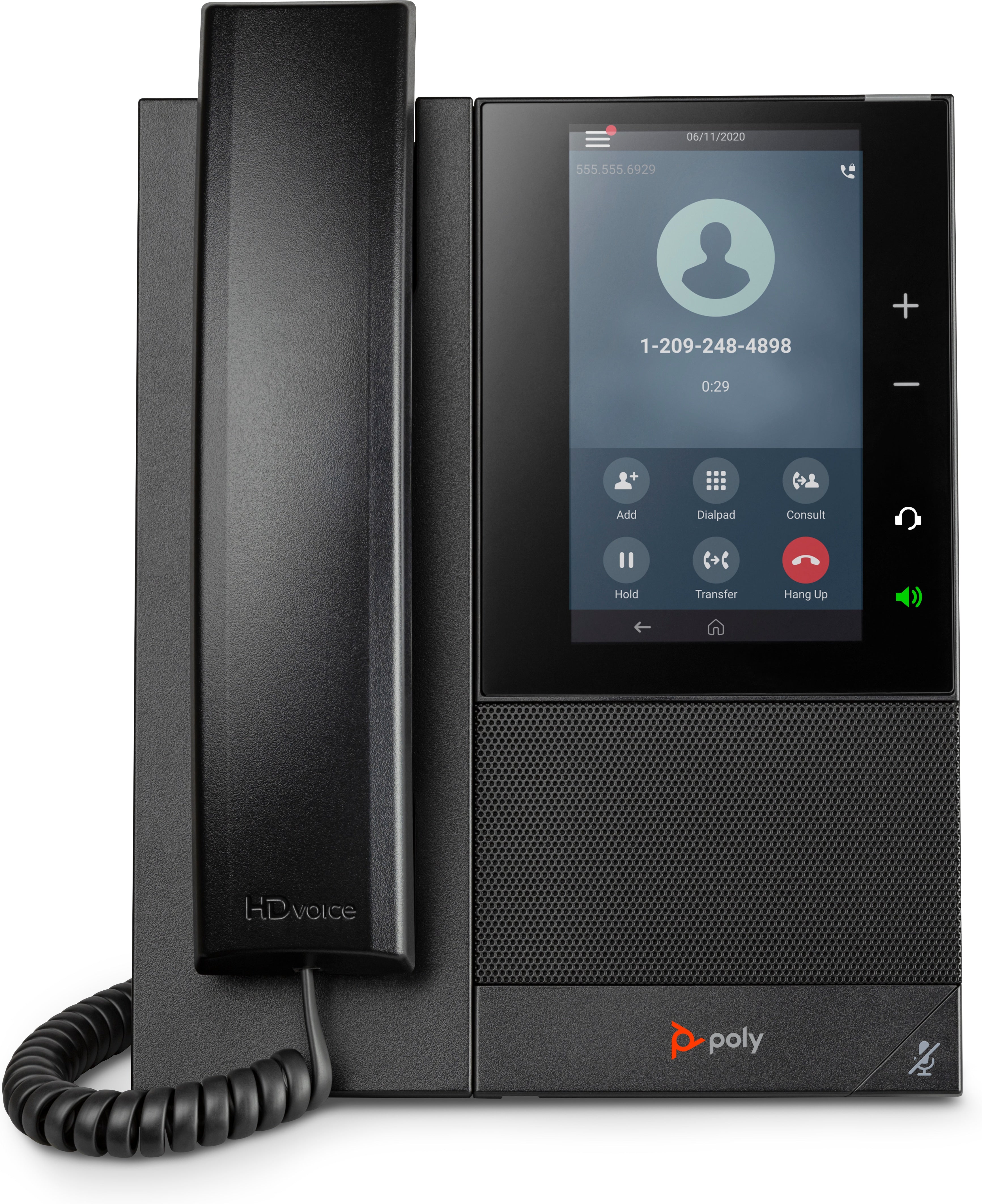 Poly Téléphone multimédia professionnel CCX 500 avec Open SIP et compatible PoE