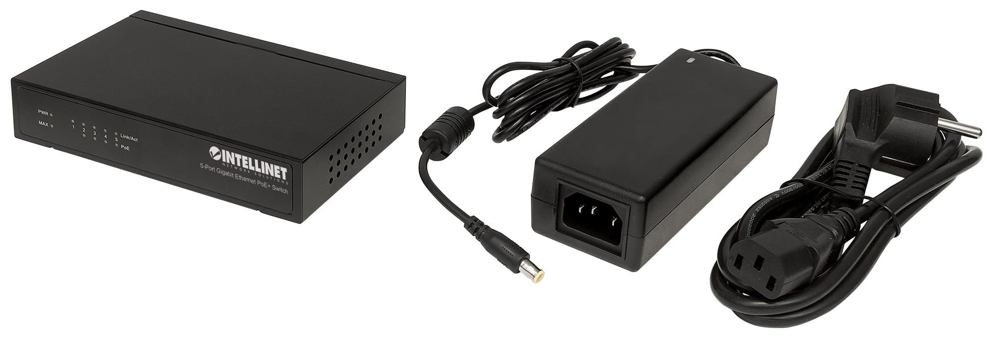 Intellinet 561228 commutateur réseau Non-géré Gigabit Ethernet (10/100/1000) Connexion Ethernet, supportant l'alimentation via ce port (PoE) Noir