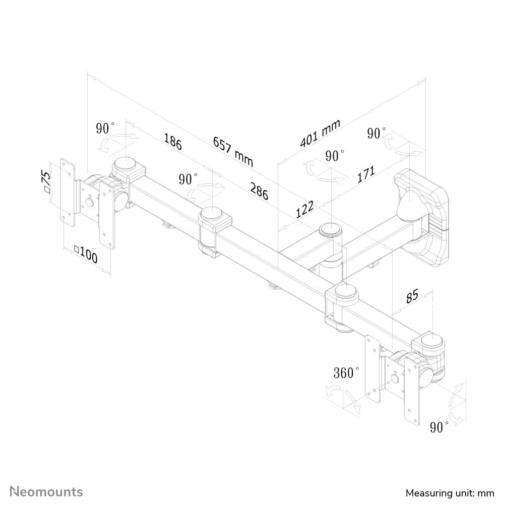 Neomounts support mural pour tv/moniteur