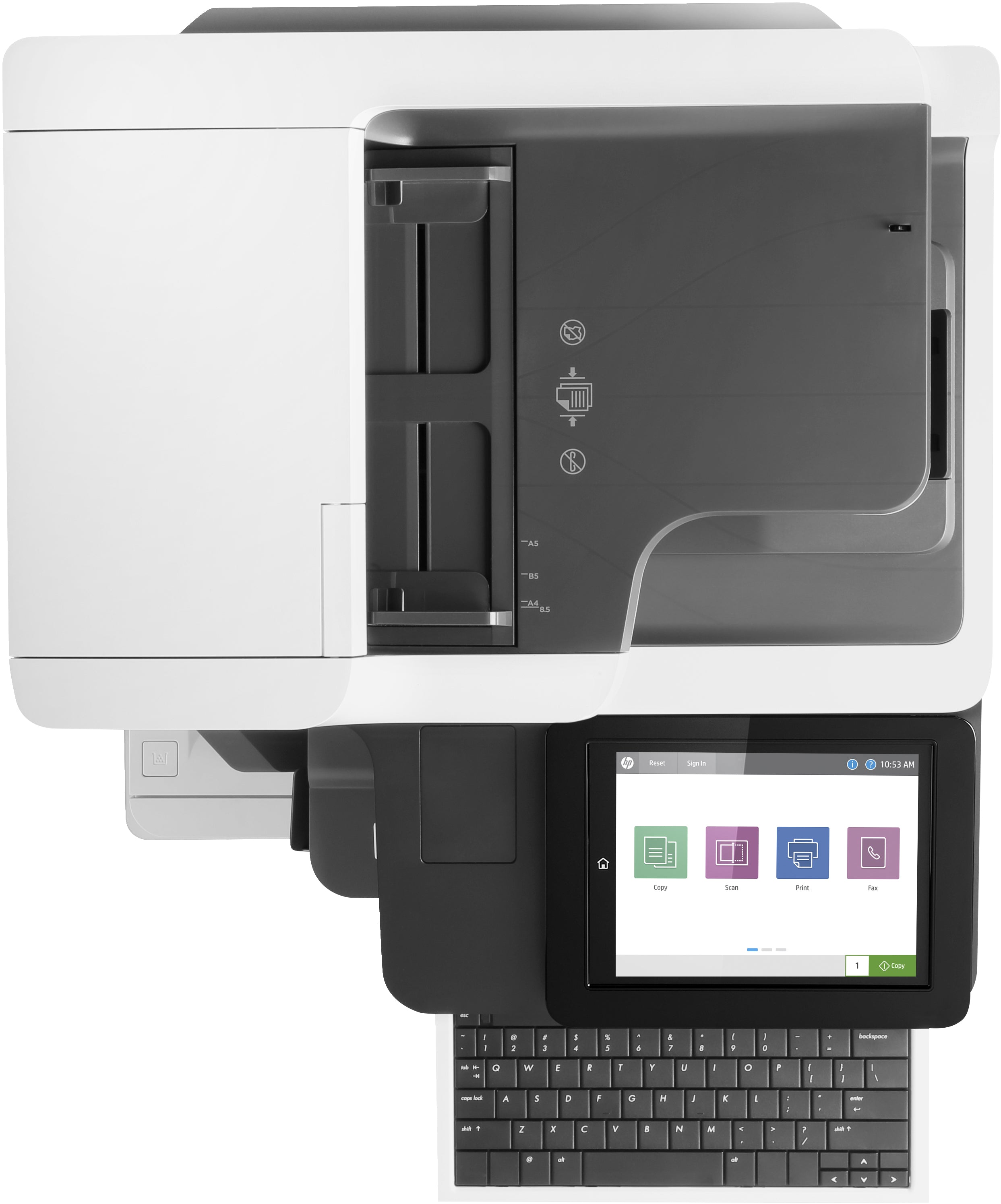 HP LaserJet Enterprise Flow Imprimante multifonction M635z, Impression, copie, scan, fax, Numérisation vers e-mail; Impression recto-verso; Chargeur automatique de documents de 150 feuilles; Éco-énergétique; Sécurité renforcée