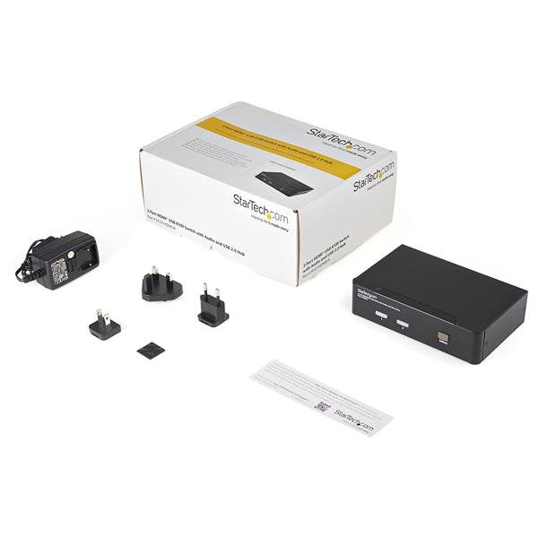 StarTech.com Commutateur KVM HDMI USB 2 ports avec audio et concentrateur USB 2.0
