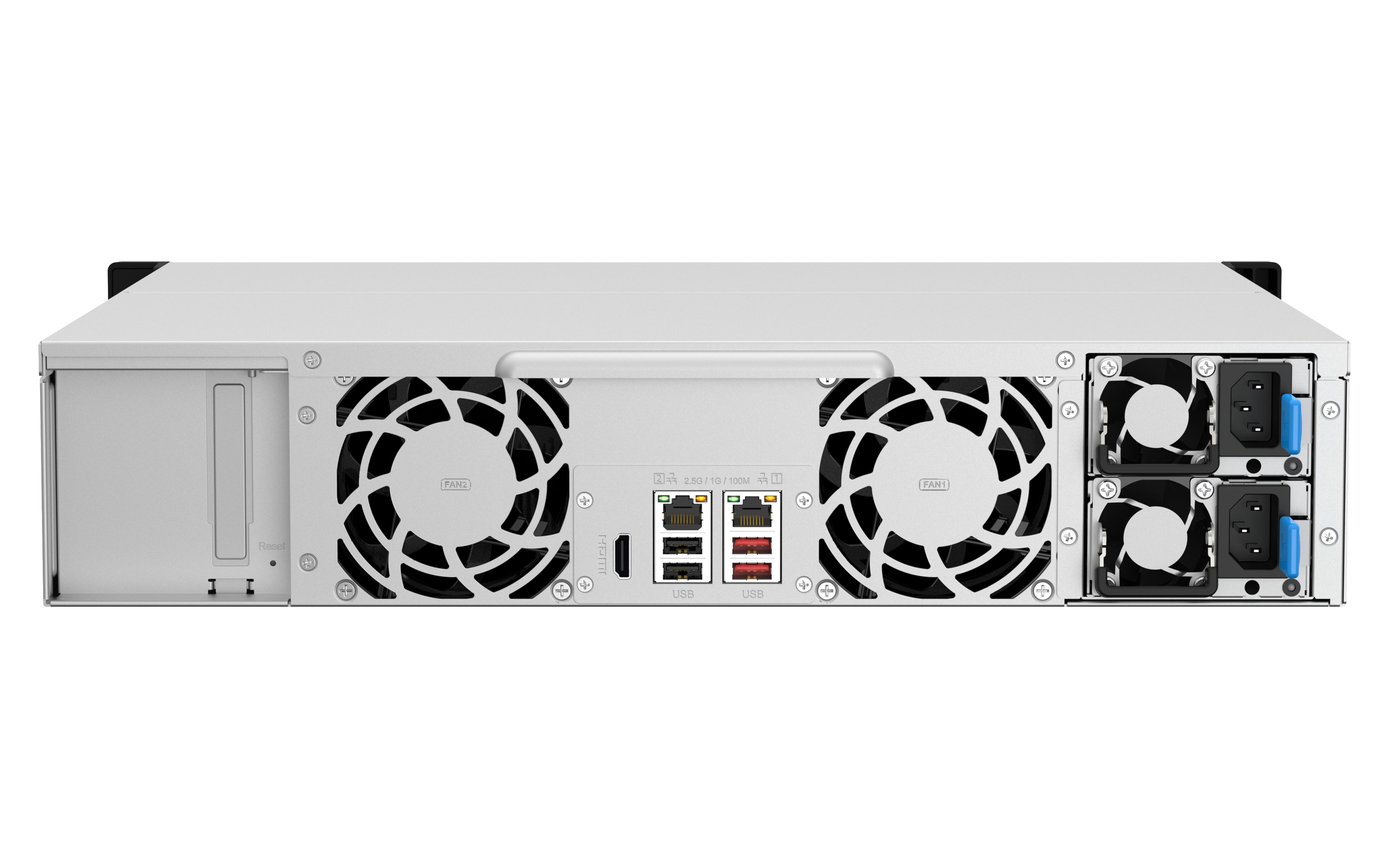 QNAP TS-1264U-RP NAS Rack (2 U) Intel® Celeron® 8 Go DDR4 0 To QNAP QTS Aluminium, Noir