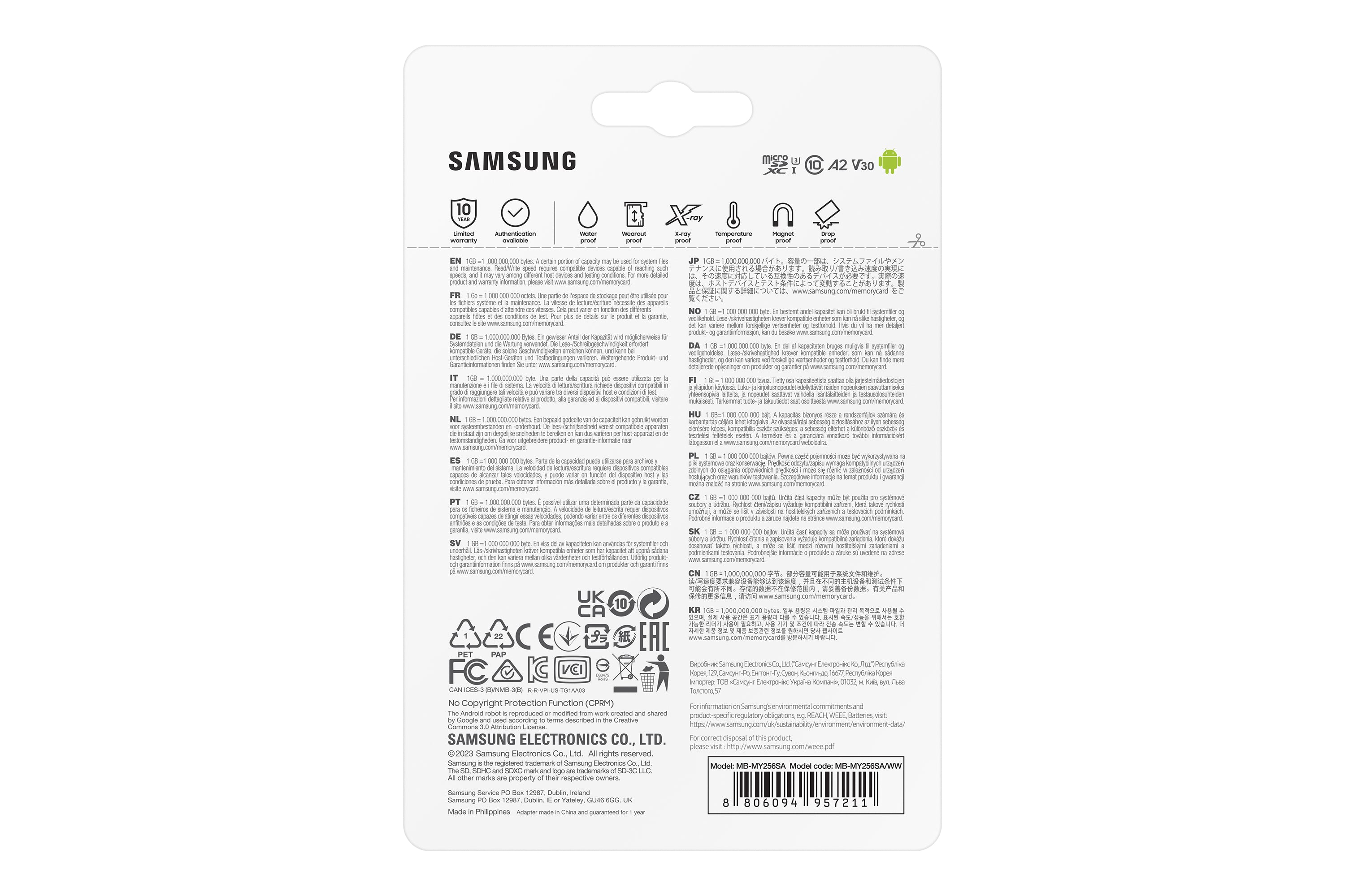 Samsung MB-MY256S 256 Go MicroSDXC UHS-I
