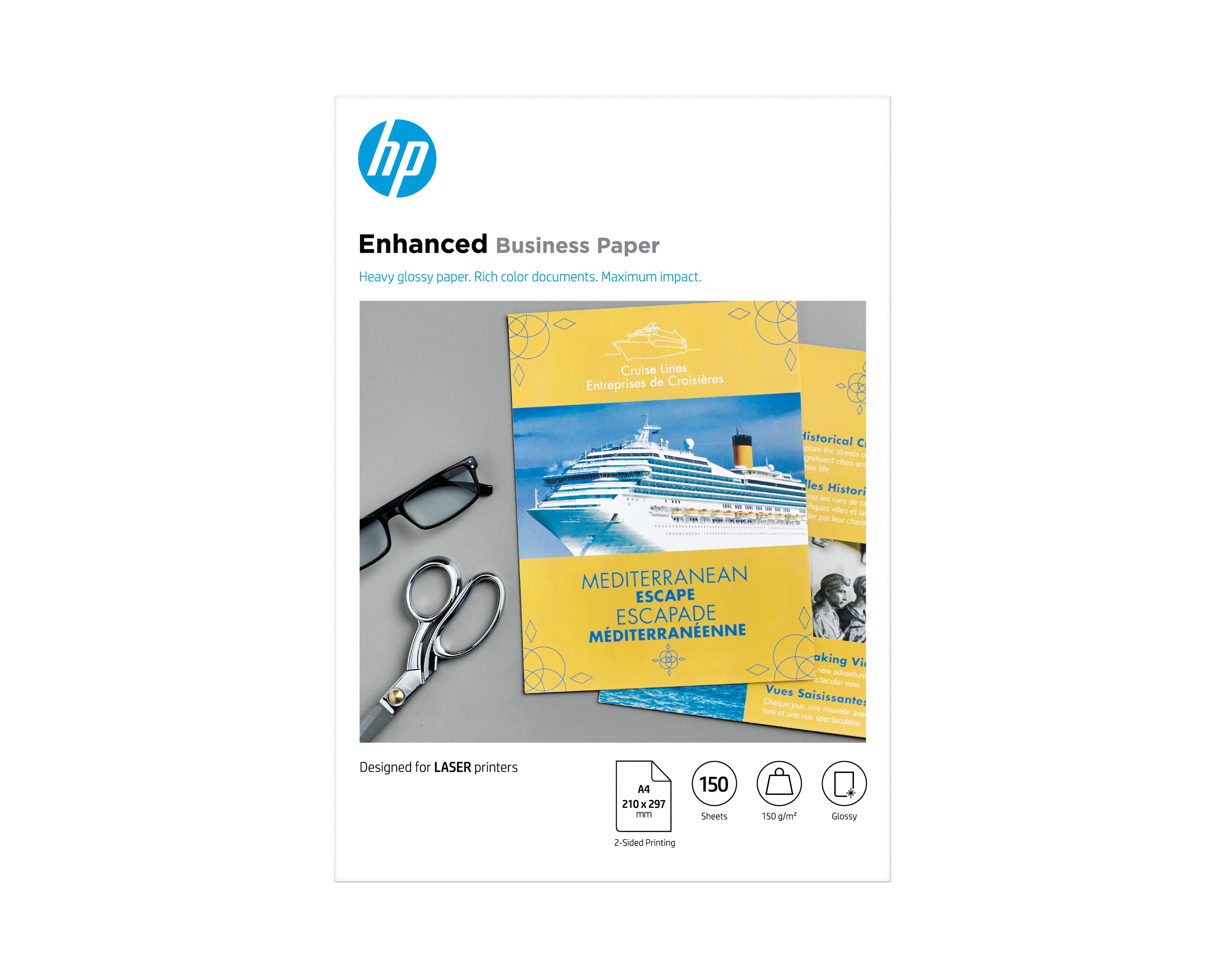 HP Papier Enhanced Business, brillant, 150 g/m2, A4 (210 x 297 mm), 150 feuilles