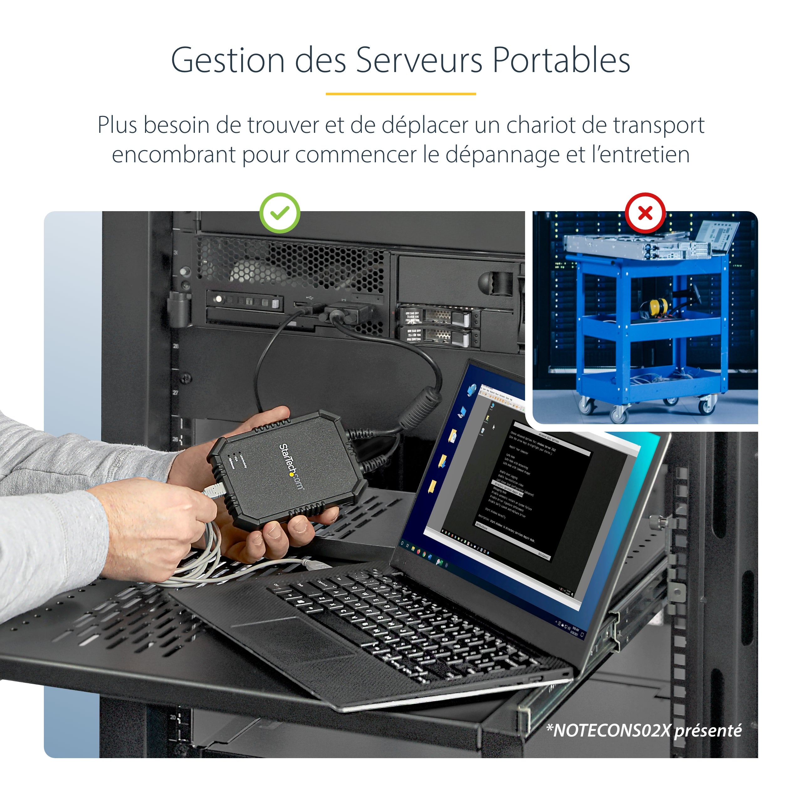 StarTech.com Adaptateur crash cart pour PC portable - Console KVM vers USB 2.0