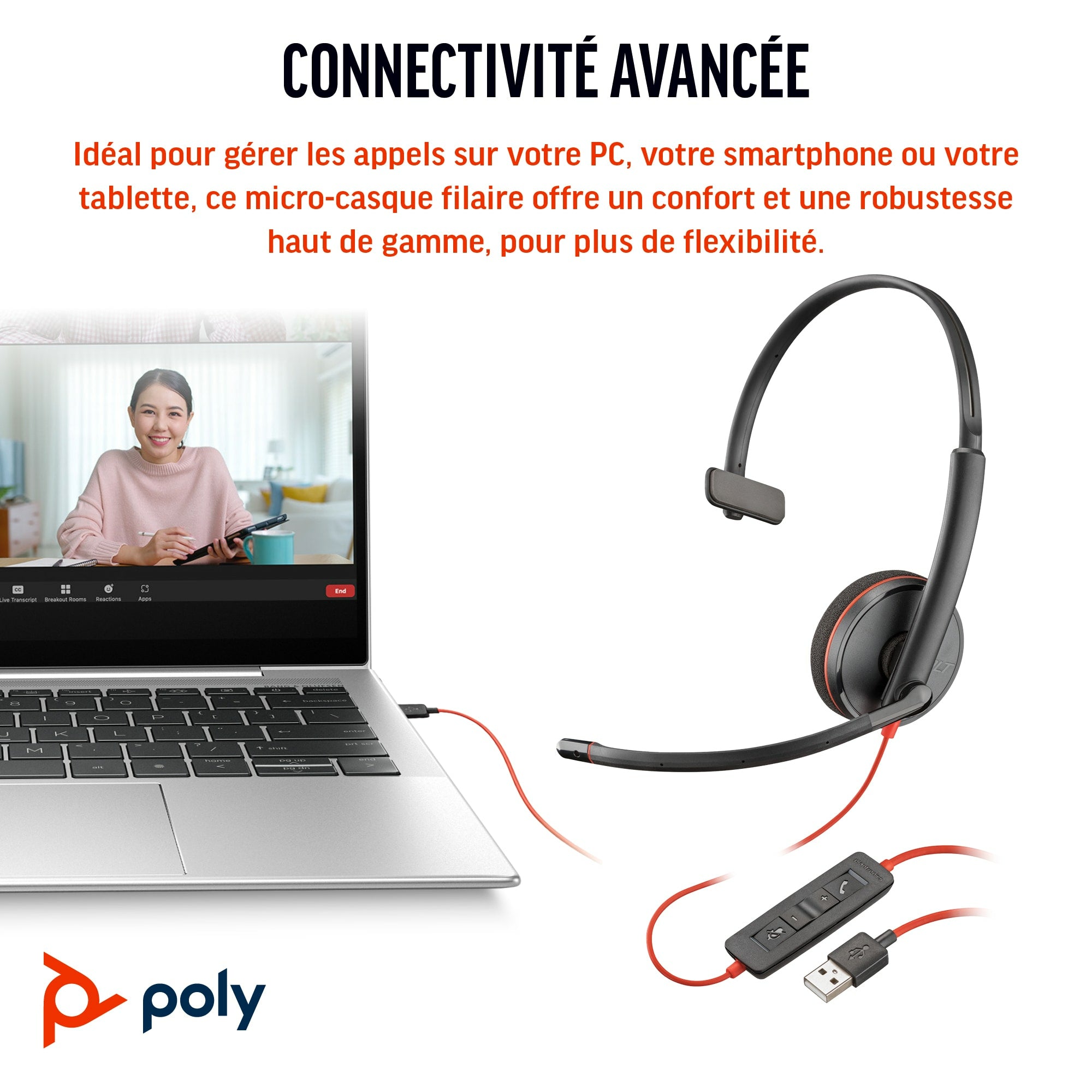POLY Blackwire C3210 USB-C noir (lot)