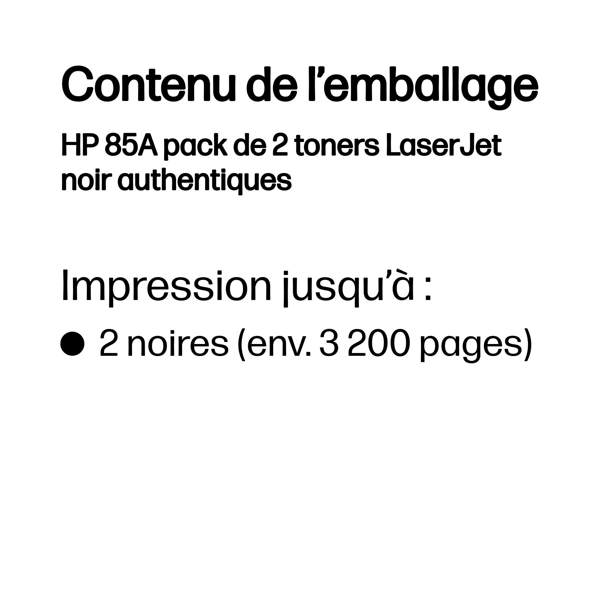 HP 85A pack de 2 toners LaserJet noir authentiques