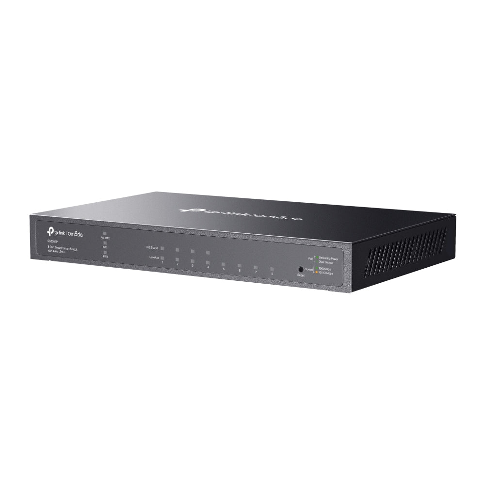 TP-Link Omada TL-SG2008P Géré L2/L2+ Gigabit Ethernet (10/100/1000) Connexion Ethernet, supportant l'alimentation via ce port (PoE) Noir