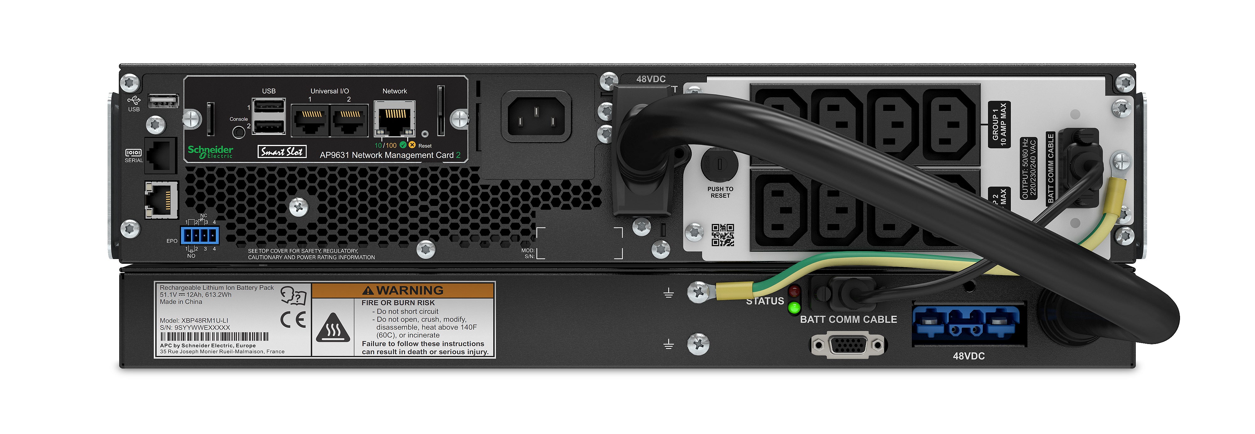 APC SRTL1000RMXLI-NC alimentation d'énergie non interruptible Double-conversion (en ligne) 1 kVA 900 W 8 sortie(s) CA