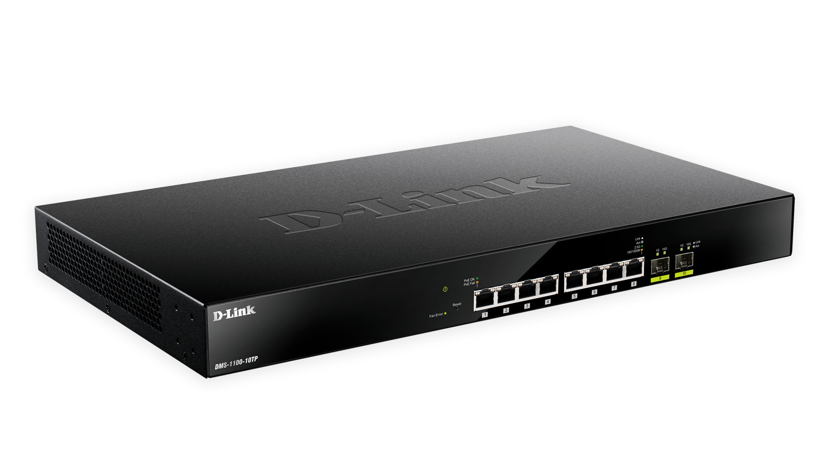 D-Link DMS-1100-10TP commutateur réseau Géré L2 2.5G Ethernet (100/1000/2500) Connexion Ethernet, supportant l'alimentation via ce port (PoE) 1U Noir
