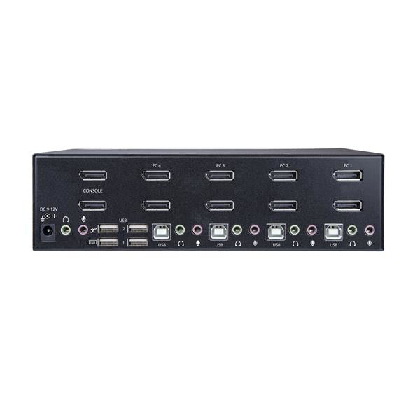 StarTech.com Switch KVM double affichage DisplayPort 4K 60 Hz à 4 ports avec hub USB 2.0 intégré