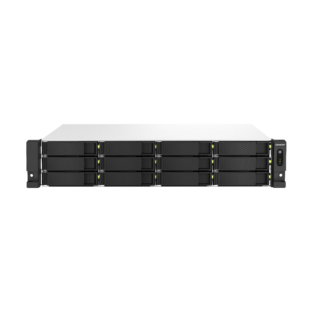 QNAP TS-1264U-RP NAS Rack (2 U) Intel® Celeron® 8 Go DDR4 0 To QNAP QTS Aluminium, Noir