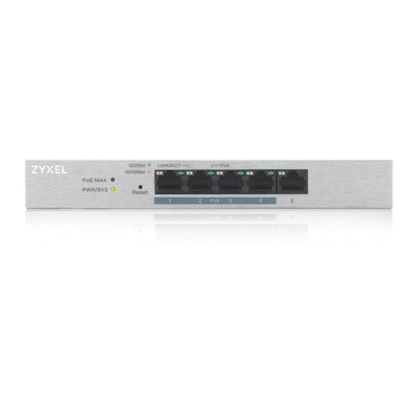 Zyxel GS1200-5HP v2 Géré Gigabit Ethernet (10/100/1000) Connexion Ethernet, supportant l'alimentation via ce port (PoE) Gris