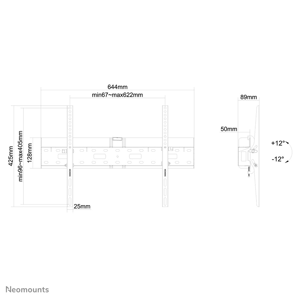 Neomounts LFD-W2640MP Support pour écran mural 37-75" - inclinable