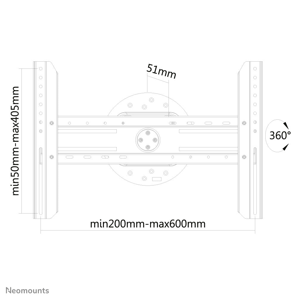 Neomounts LED-WR100BLACK Support pour écran mural 37-75" - rotatif